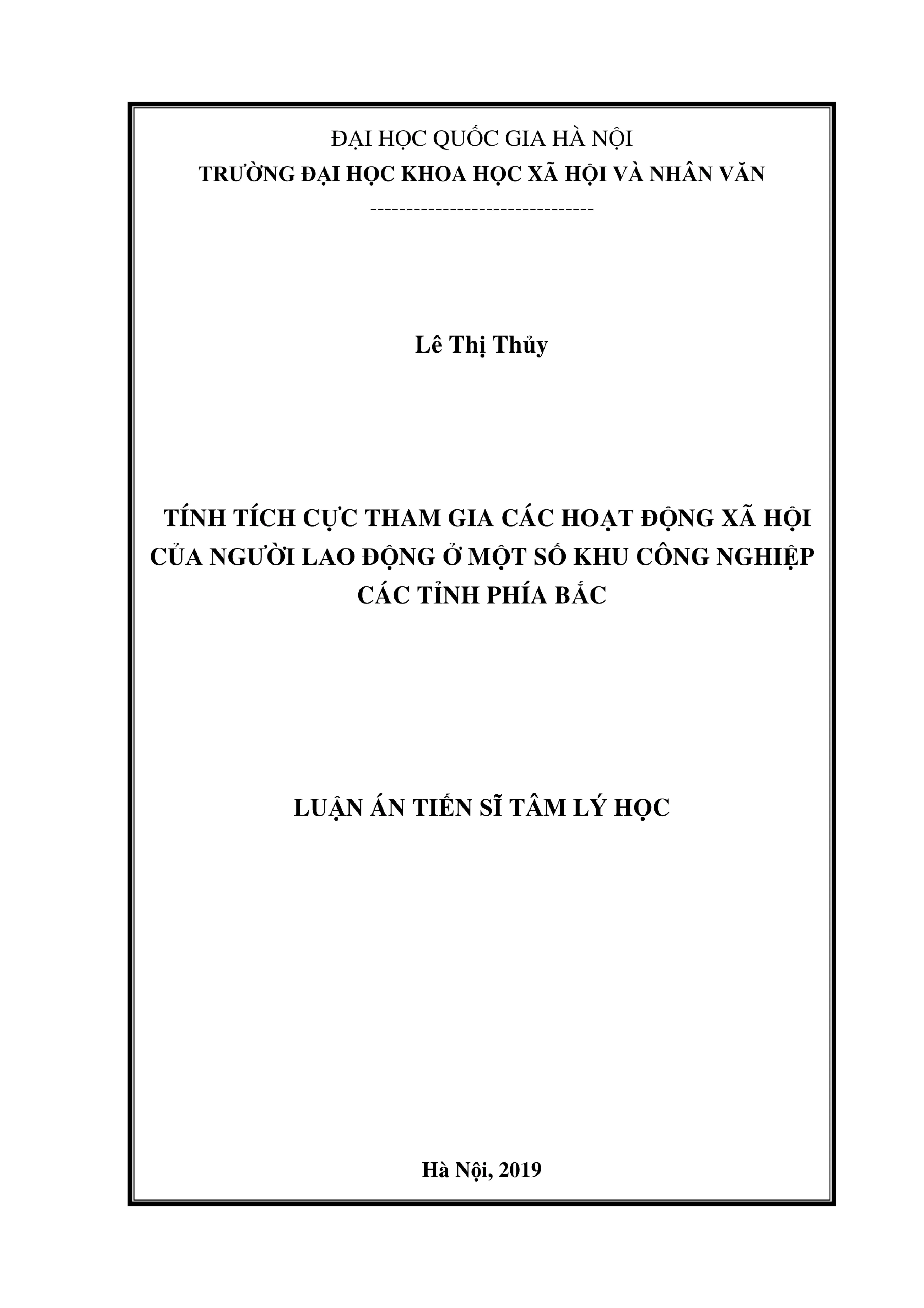 Luận án tiến sĩ tâm lý học tính tích cực tham gia các hoạt đ