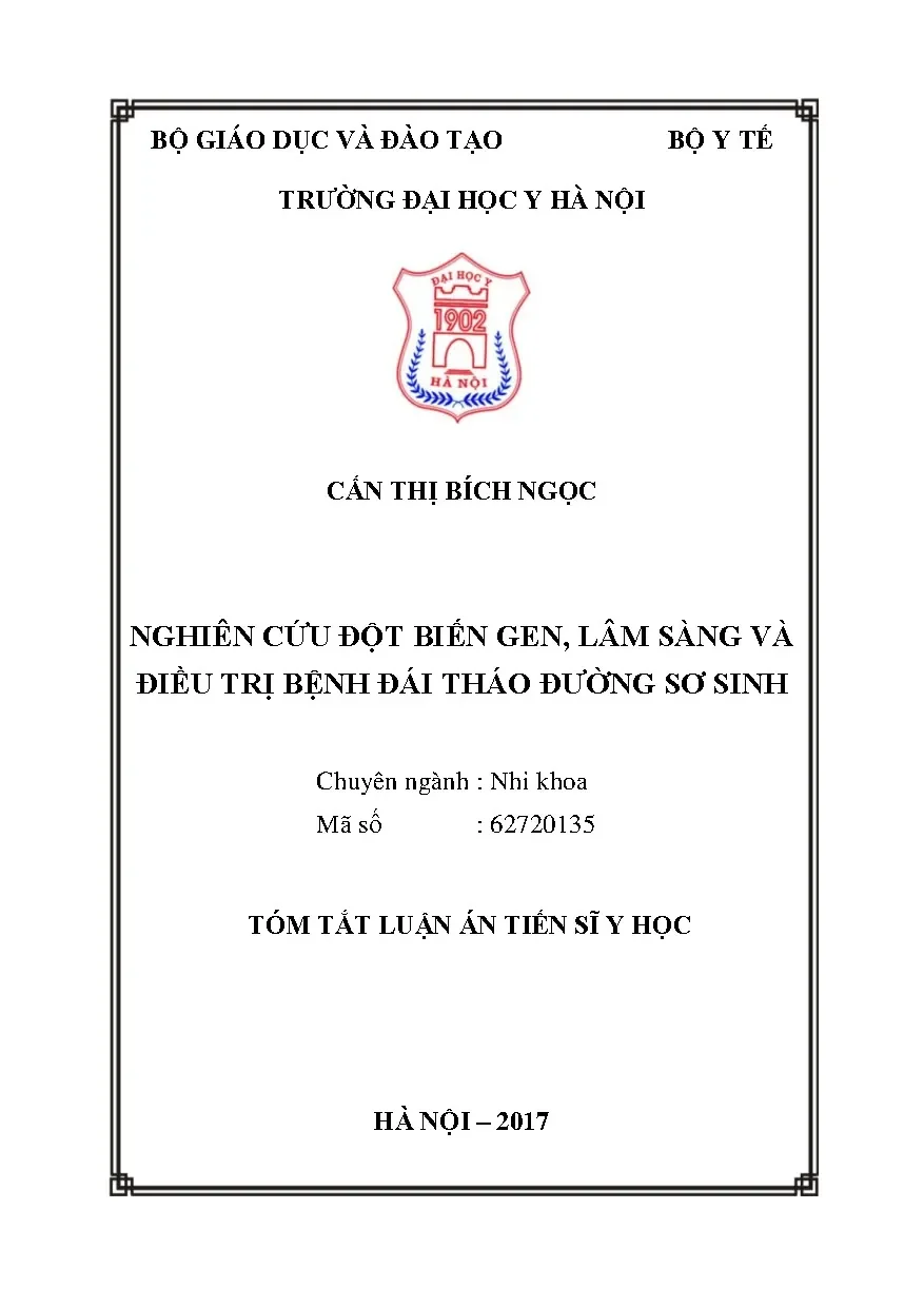 Tóm tắt luận án tiến sĩ y học nghiên cứu đột biến gen lâm sà