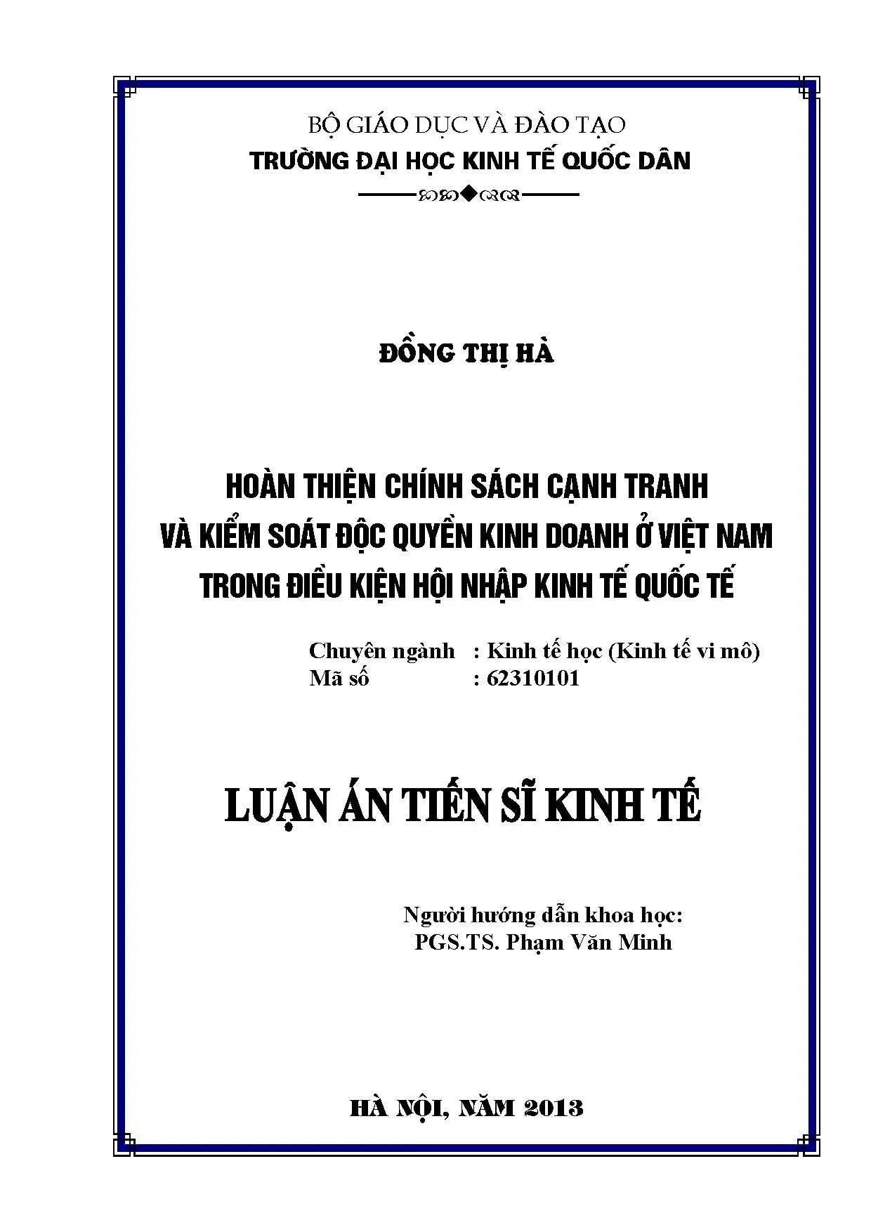 Chính sách cạnh tranh & độc quyền kinh doanh Việt Nam hội nhập
