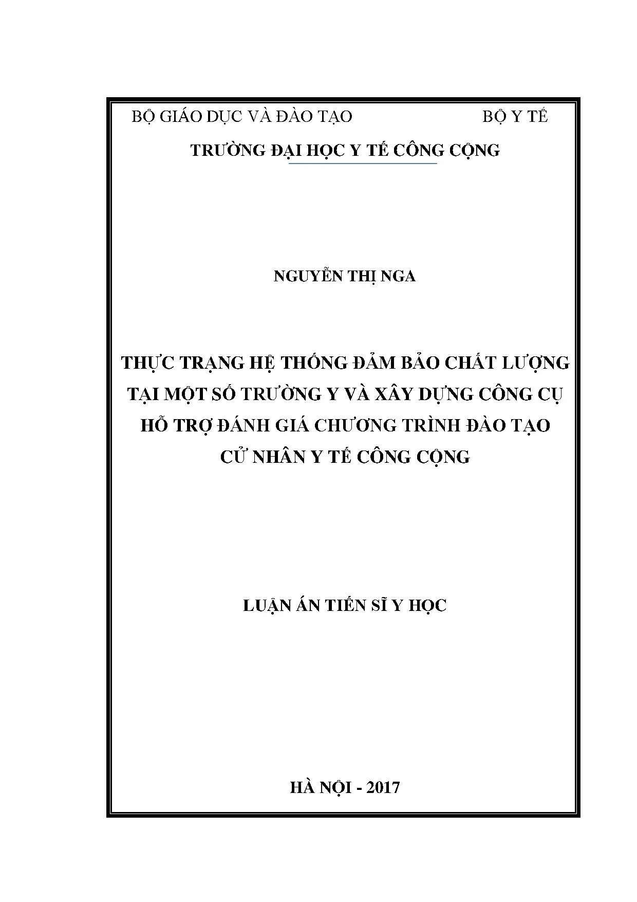 Thực trạng hệ thống đảm bảo chất lượng tại một số trường y v
