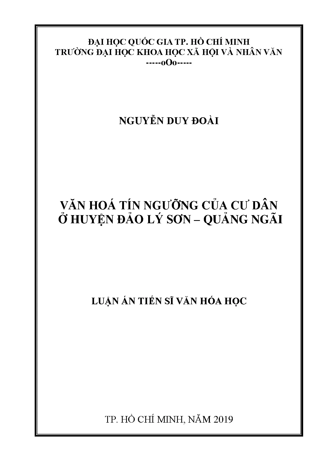 Văn hóa tín ngưỡng Lý Sơn, Quảng Ngãi: Nghiên cứu của Nguyễn Dy