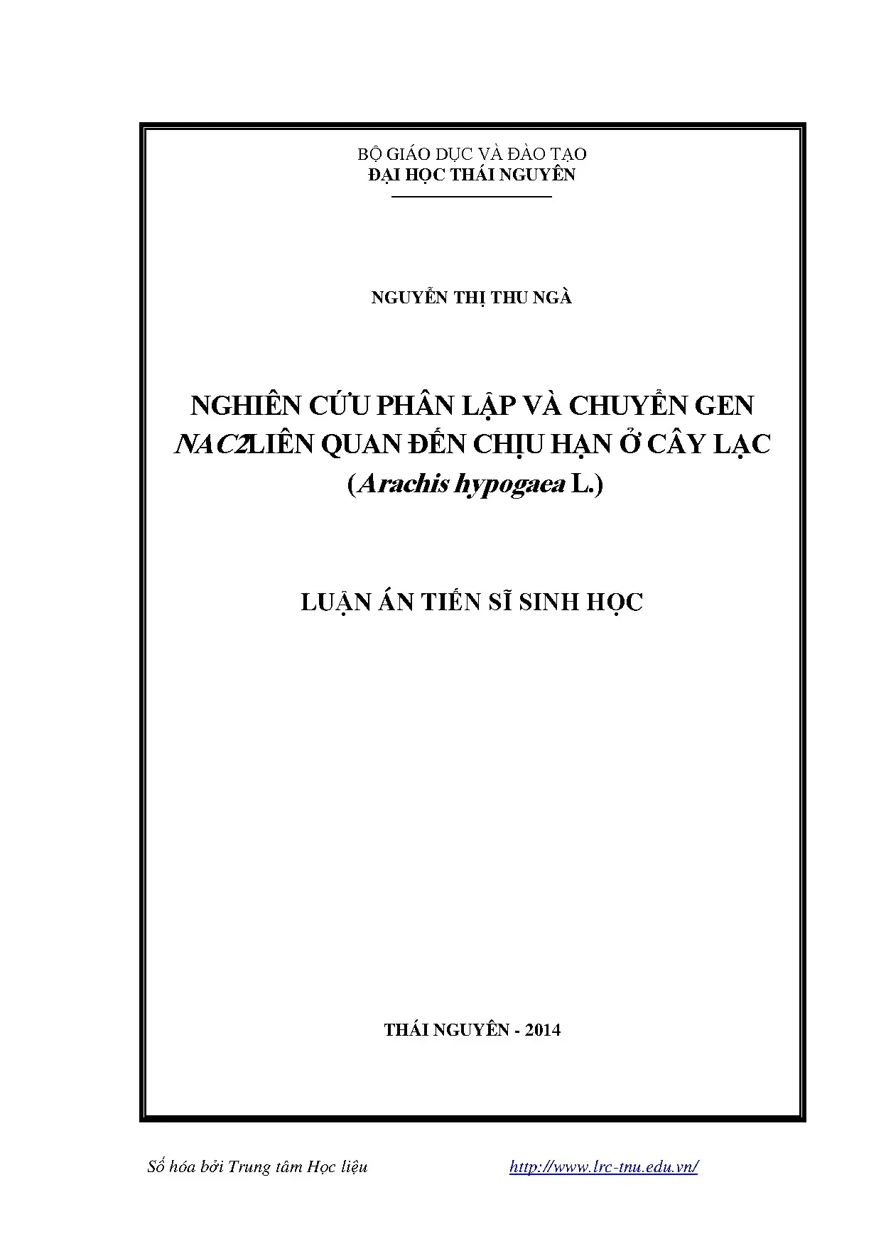 Nghiên cứu phân lập gen NAC2 chịu hạn ở cây lạc