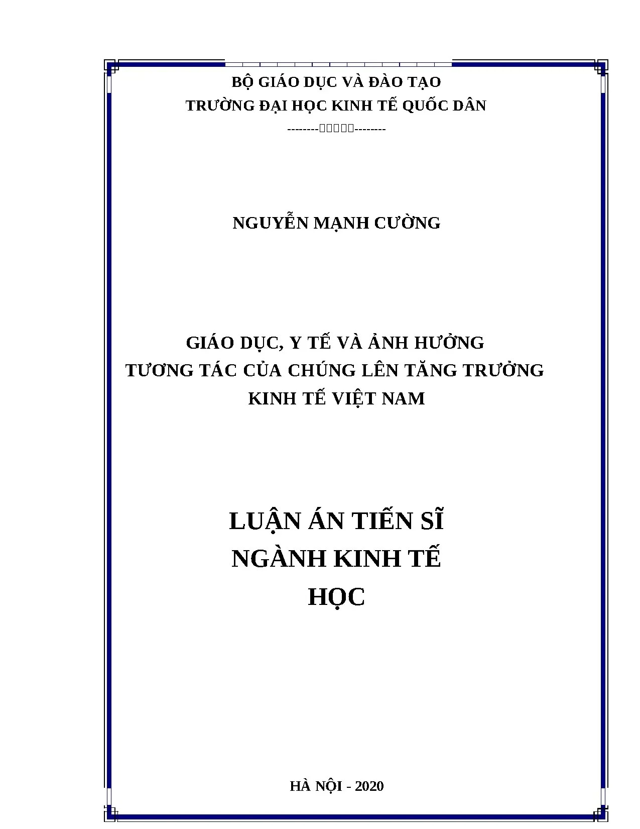 Giáo dục, Y tế & Tăng trưởng Kinh tế Việt Nam