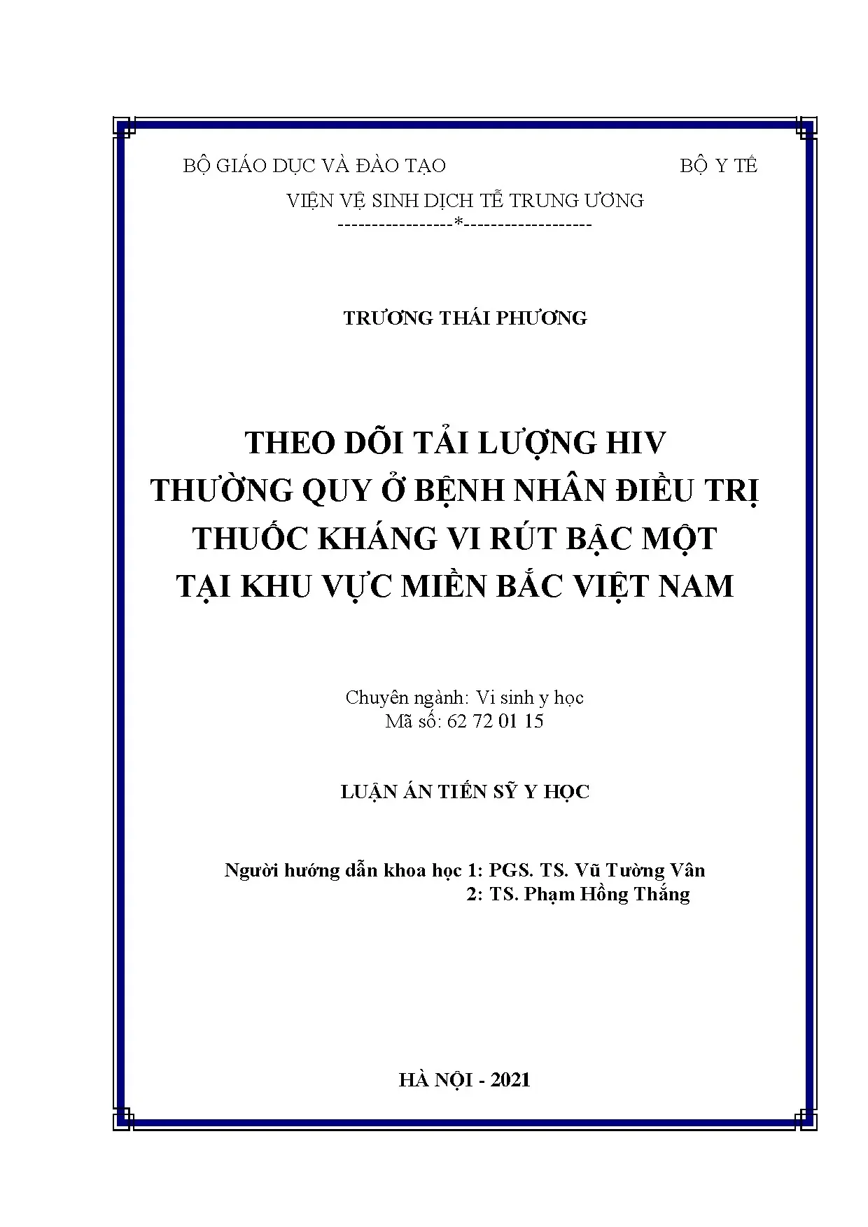 Luận án tiến sĩ theo dõi tải lượng hiv thường quy ở bệnh nhâ