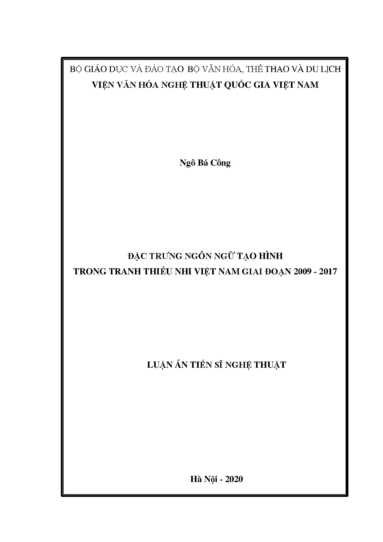 Luận án tiến sĩ đặc trưng ngôn ngữ tạo hình trong tranh thiế