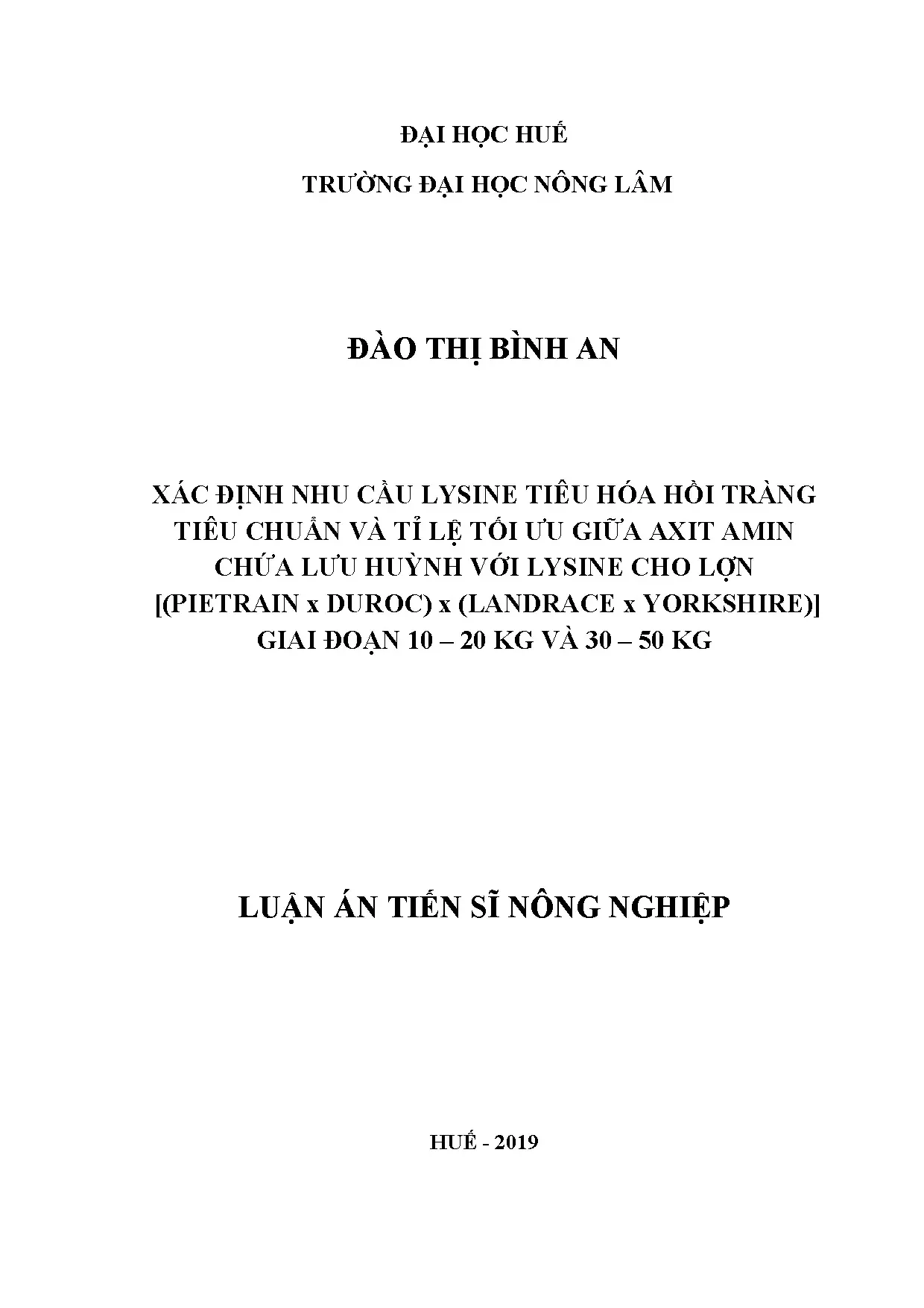Nhu cầu Lysine & Tỷ lệ Axit Amin Lưu huỳnh cho Lợn Pietrain