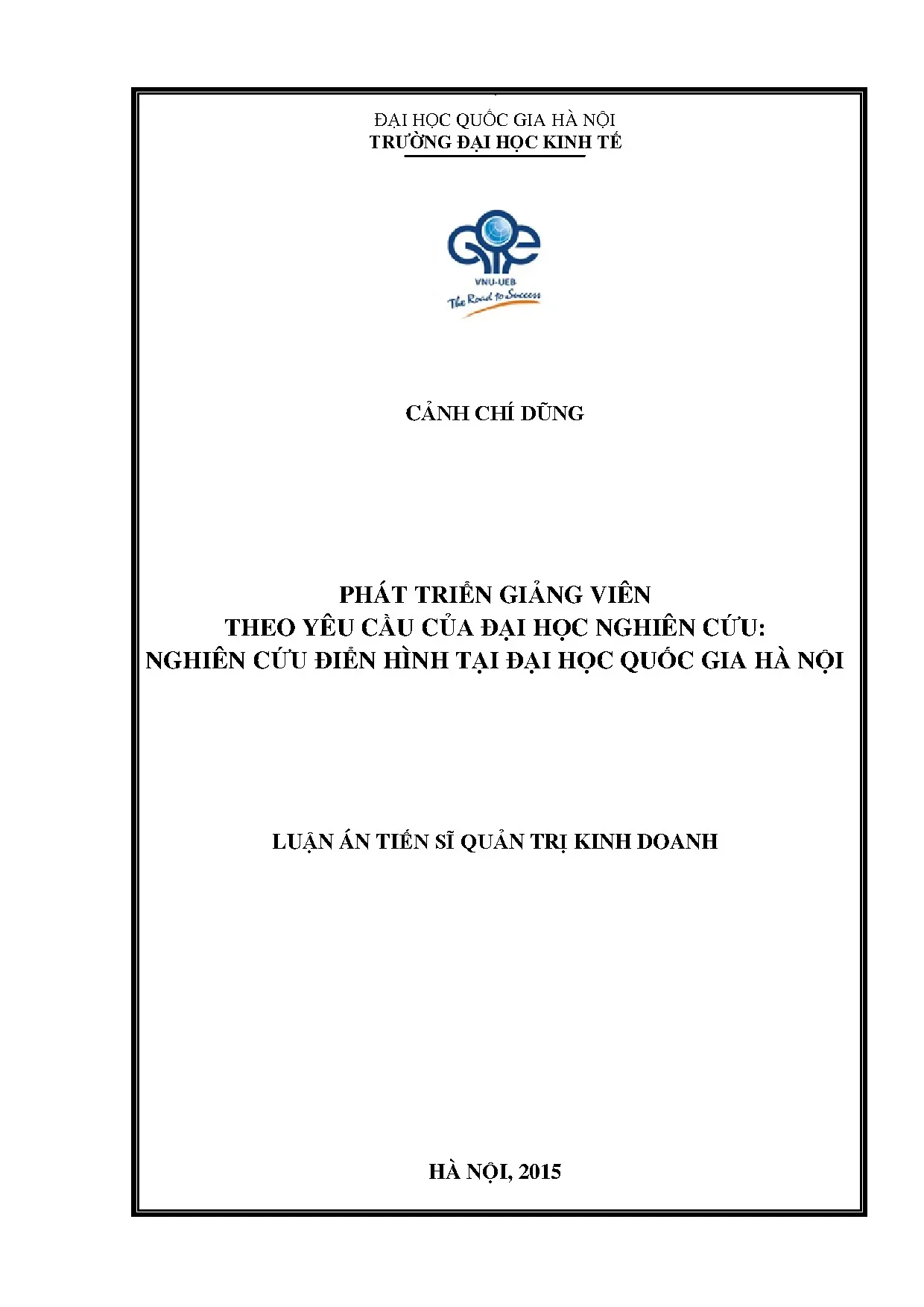 Phát triển giảng viên Đại học Nghiên cứu tại ĐHQGHN