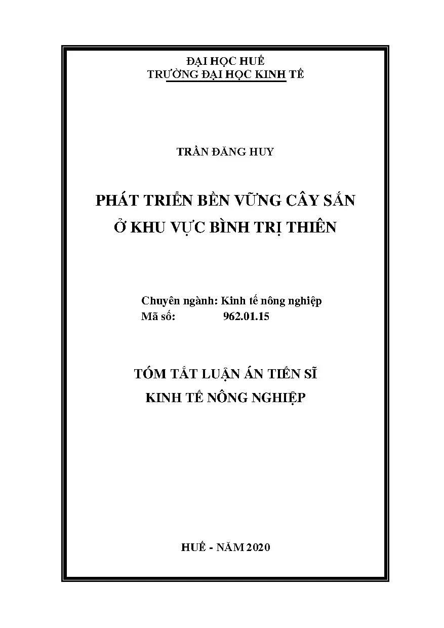 Phát triển bền vững cây sắn Bình Trị Thiên