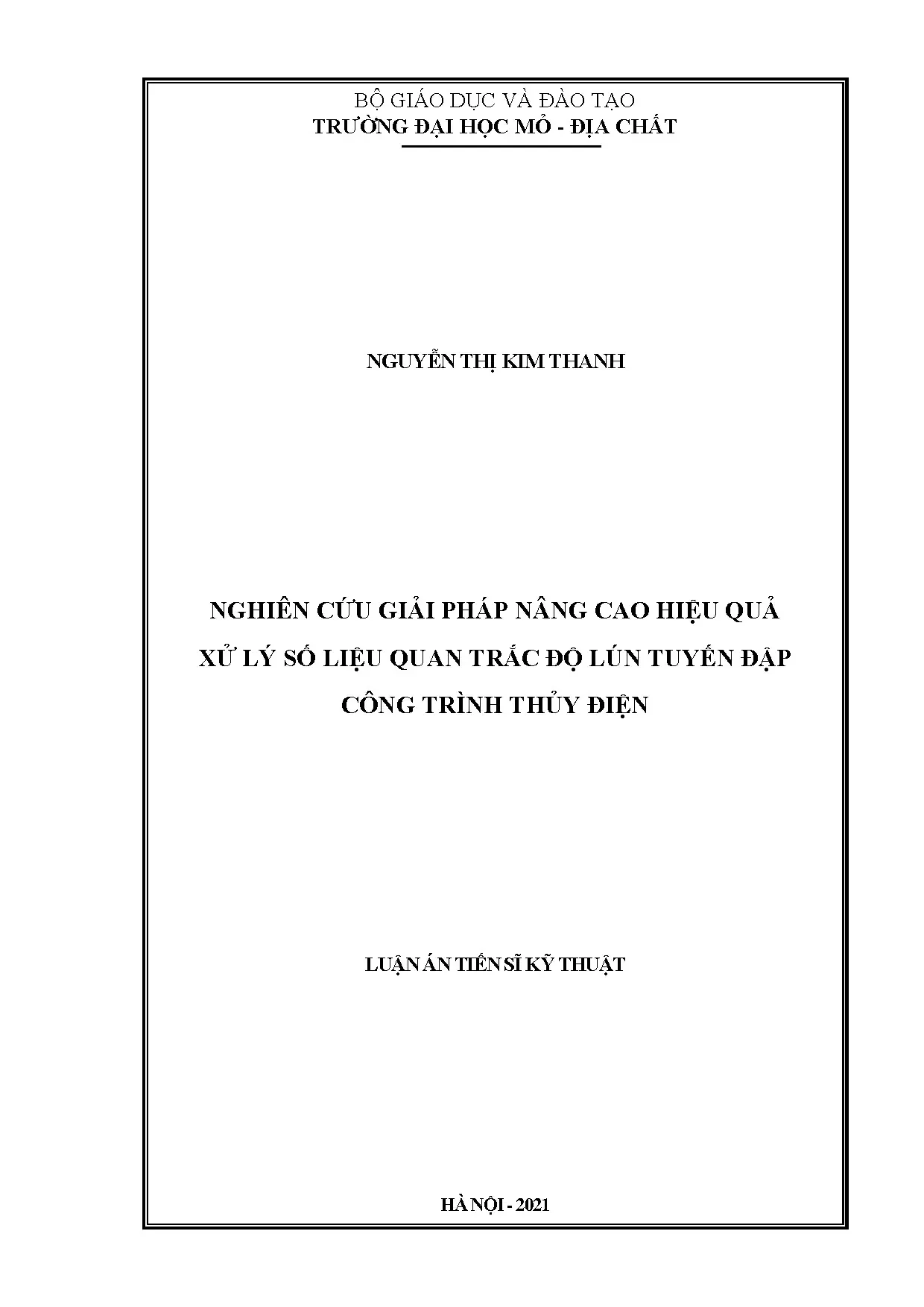 Nghiên cứu giải pháp nâng cao hiệu quả xử lý số liệu quan trắc độ lún