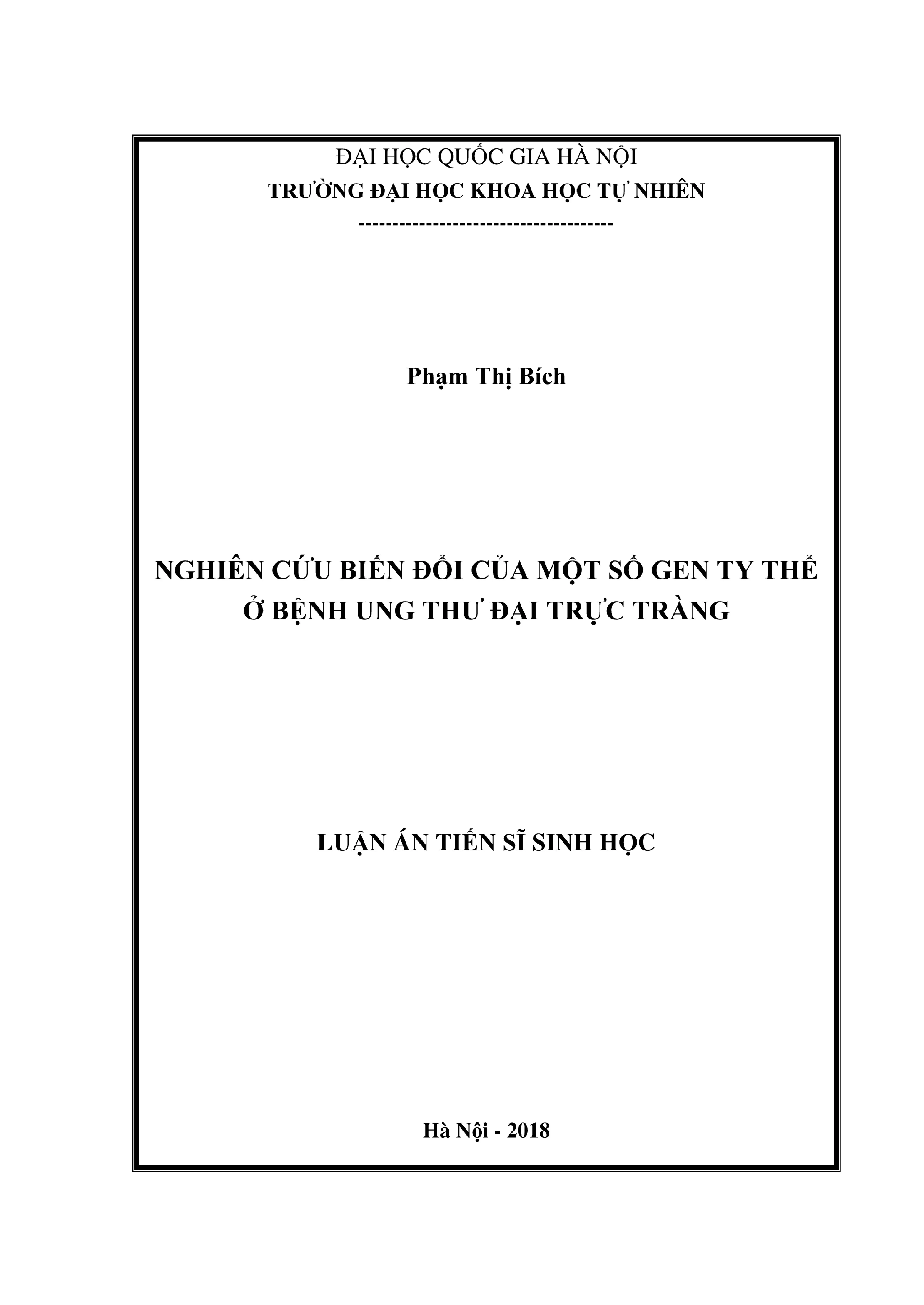 Luận án tiến sĩ sinh học nghiên cứu biến đổi của một số gen
