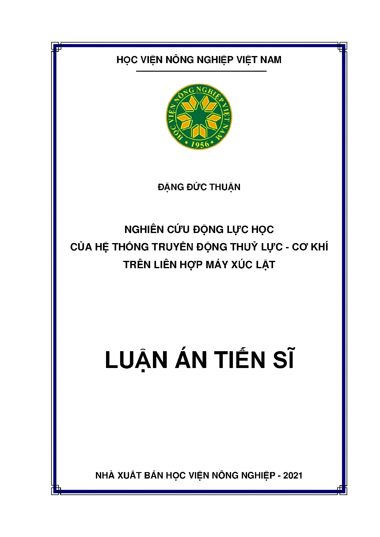 Động lực học hệ thống truyền động thuỷ lực-cơ khí máy xúc lật