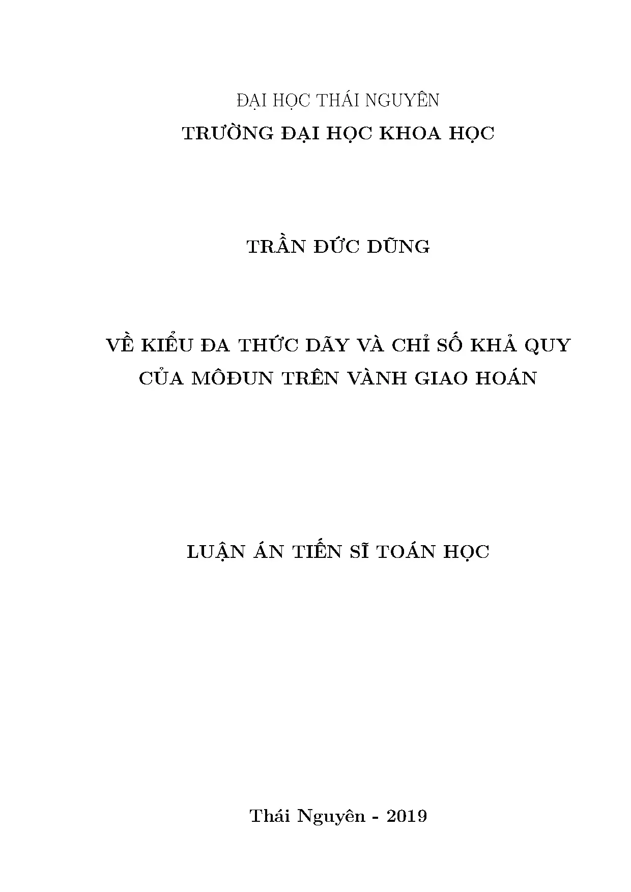 Về kiểu đa thức dãy và chỉ số khả quy của môđun trên vành gi