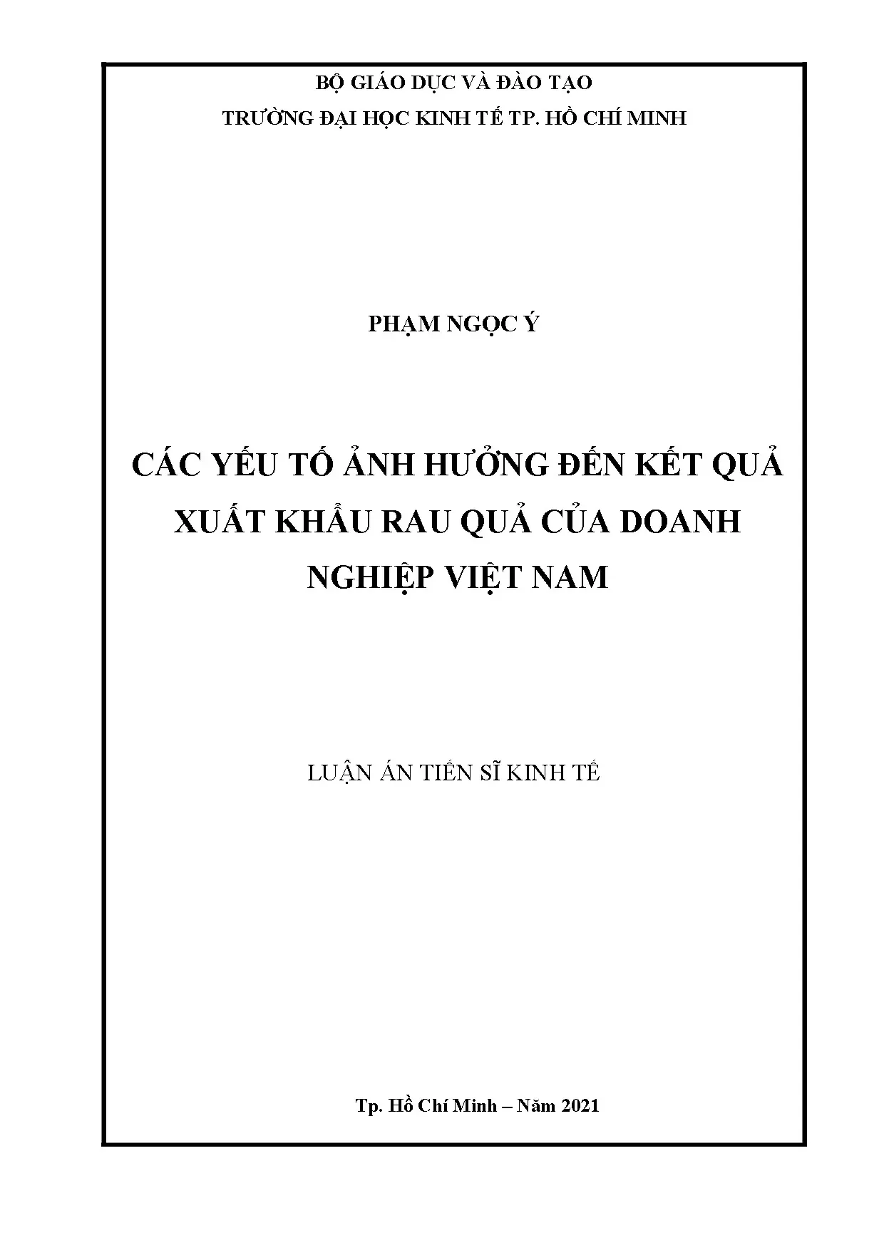Yếu tố ảnh hưởng xuất khẩu rau quả doanh nghiệp Việt Nam