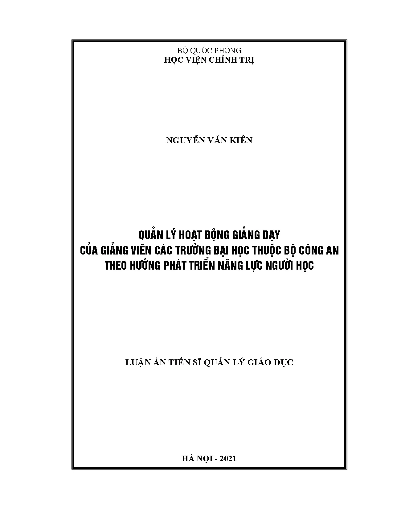 Luận án tiến sĩ quản lý hoạt động giảng dạy của giảng viên c