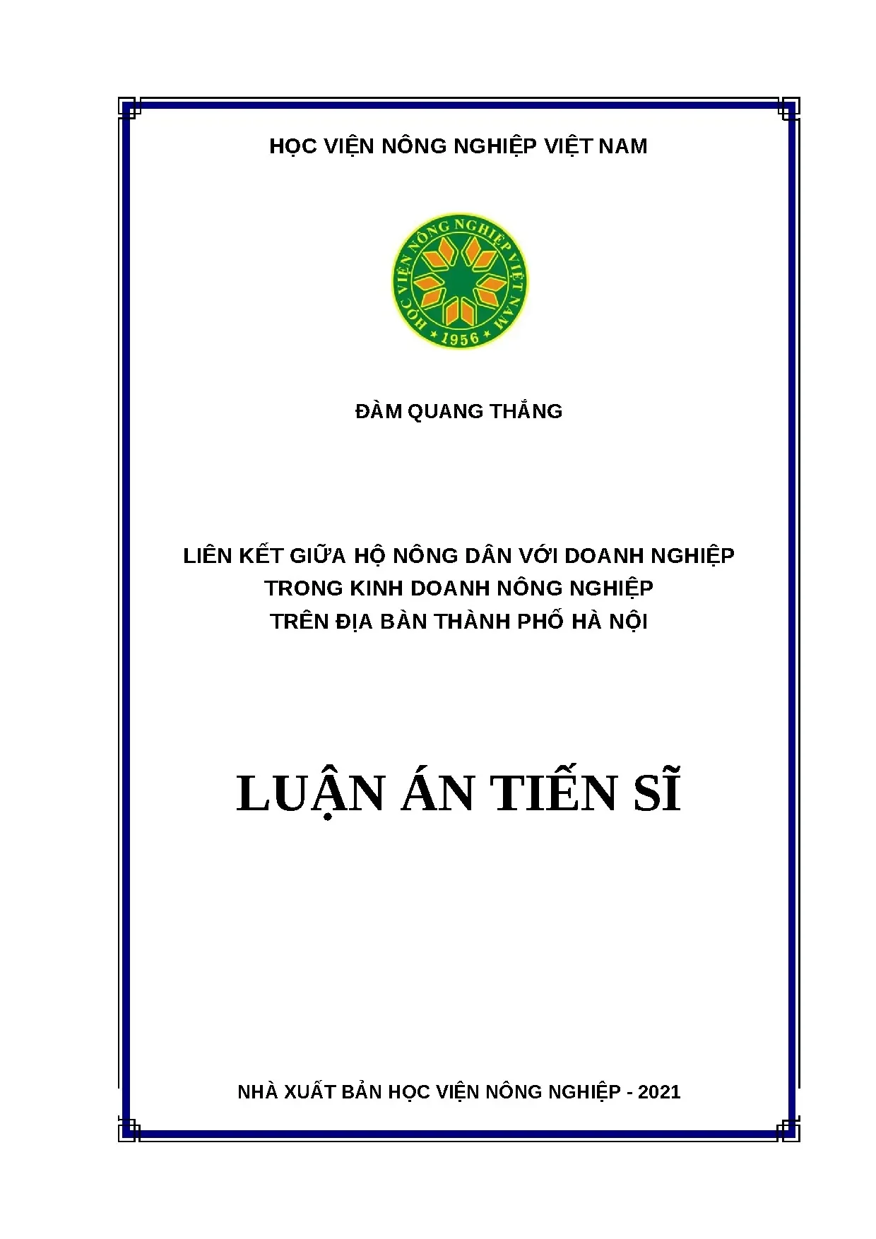 Liên kết nông hộ và doanh nghiệp trong kinh doanh nông nghiệp Hà Nội