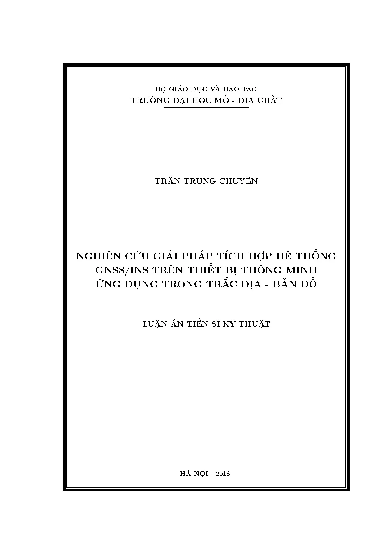 Nghiên cứu tích hợp hệ thống GNSS/INS trên thiết bị thông minh