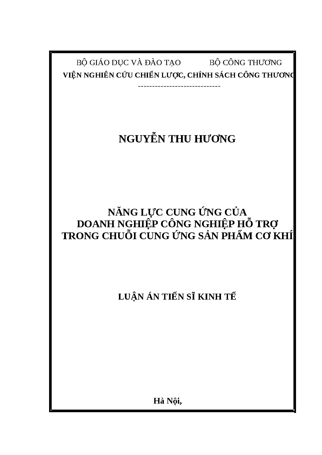 Năng lực cung ứng DNNN hỗ trợ cơ khí Việt Nam