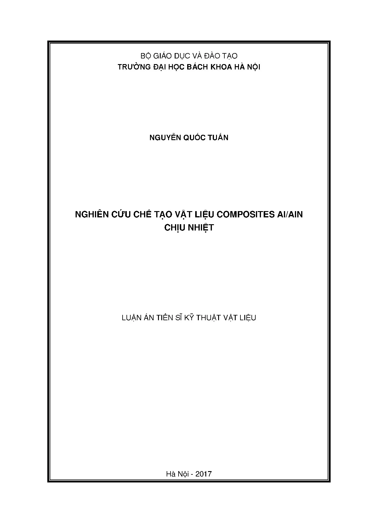 Nghiên cứu chế tạo vật liệu composites al aln chịu nhiệt lu