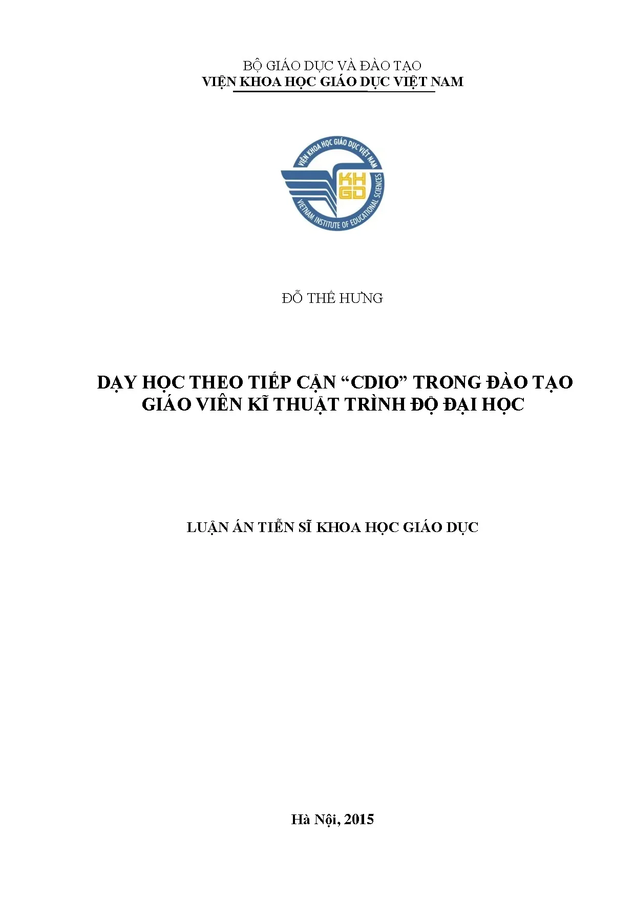Dạy học theo tiếp cận CDIO trong đào tạo giáo viên kĩ thuật