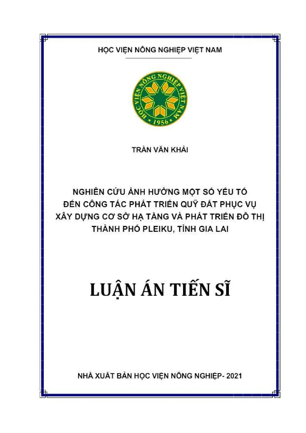 Luận án tiến sĩ nghiên cứu ảnh hưởng một số yếu tố đến công