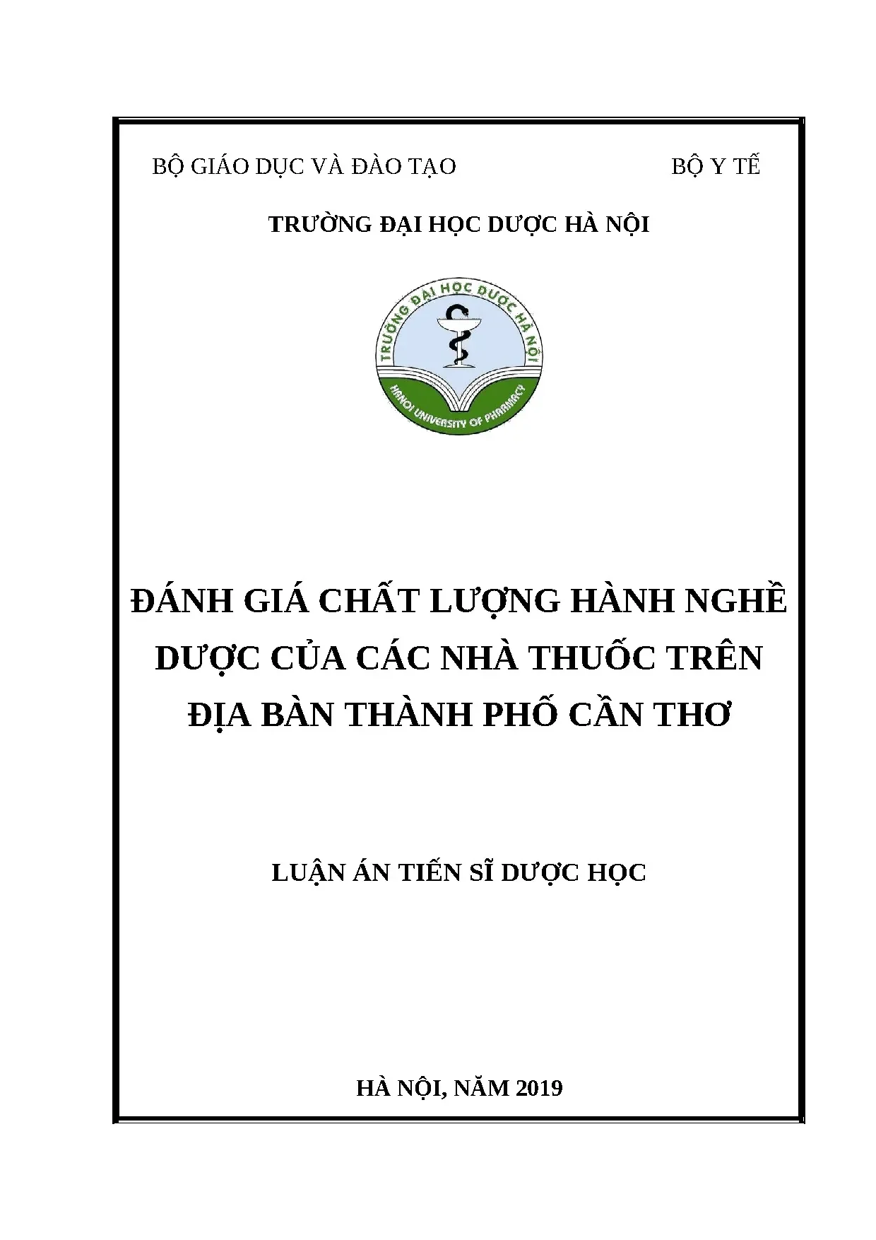 Luận án tiến sĩ dược học full tổ chức qld đánh giá chất lượn