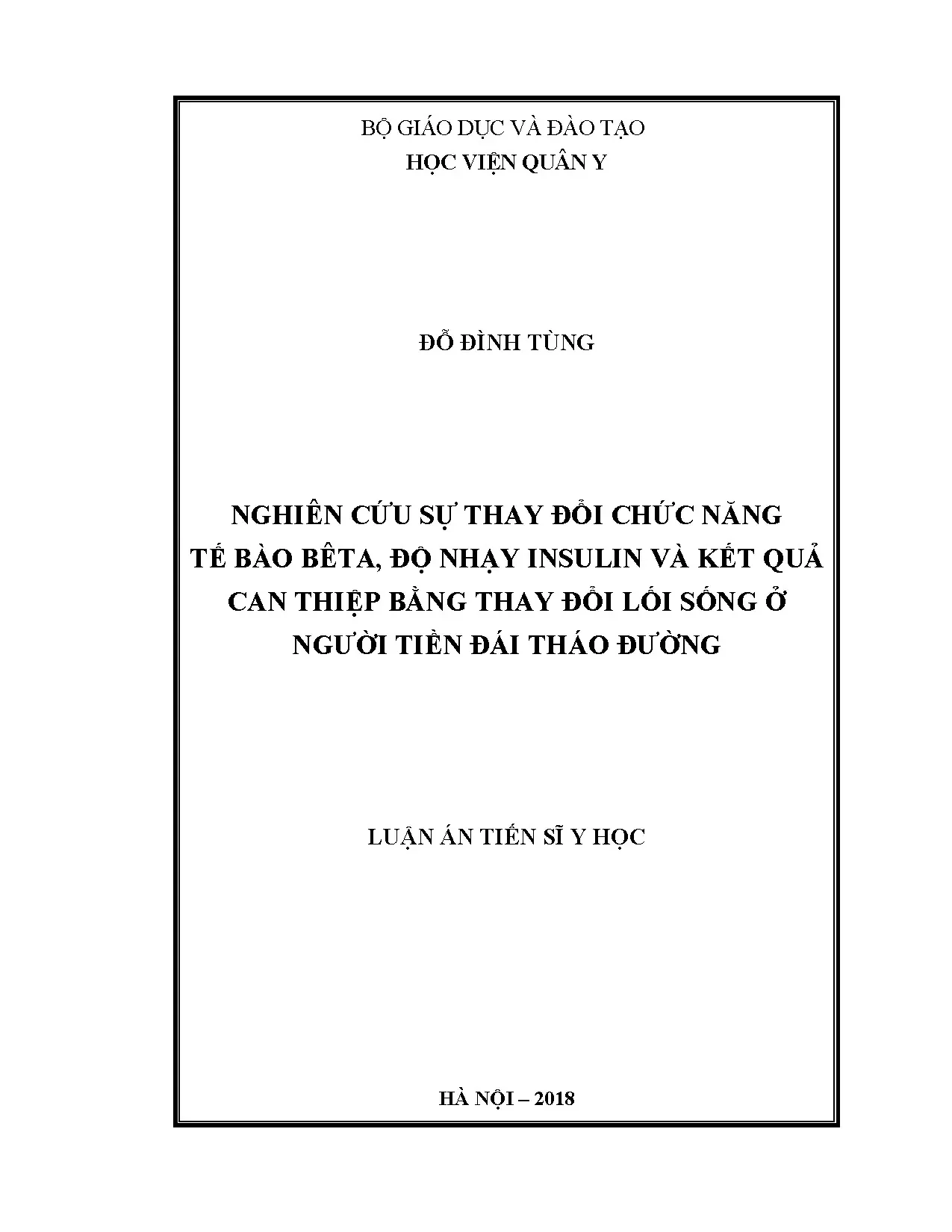 Luận án tiến sĩ y học nghiên cứu sự thay đổi chức năng tế bà