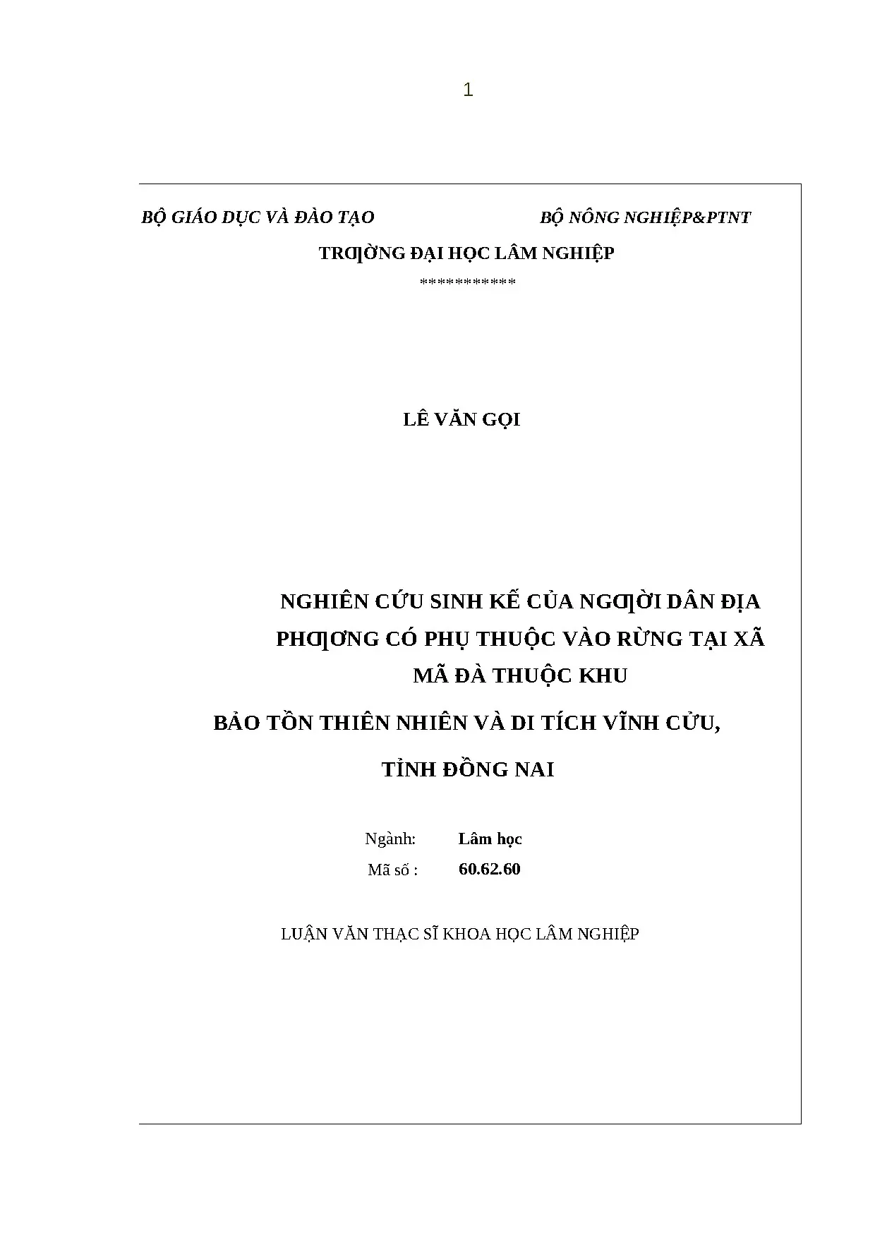Nghiên cứu sinh kế của người dân địa phương có phụ thuộc vào