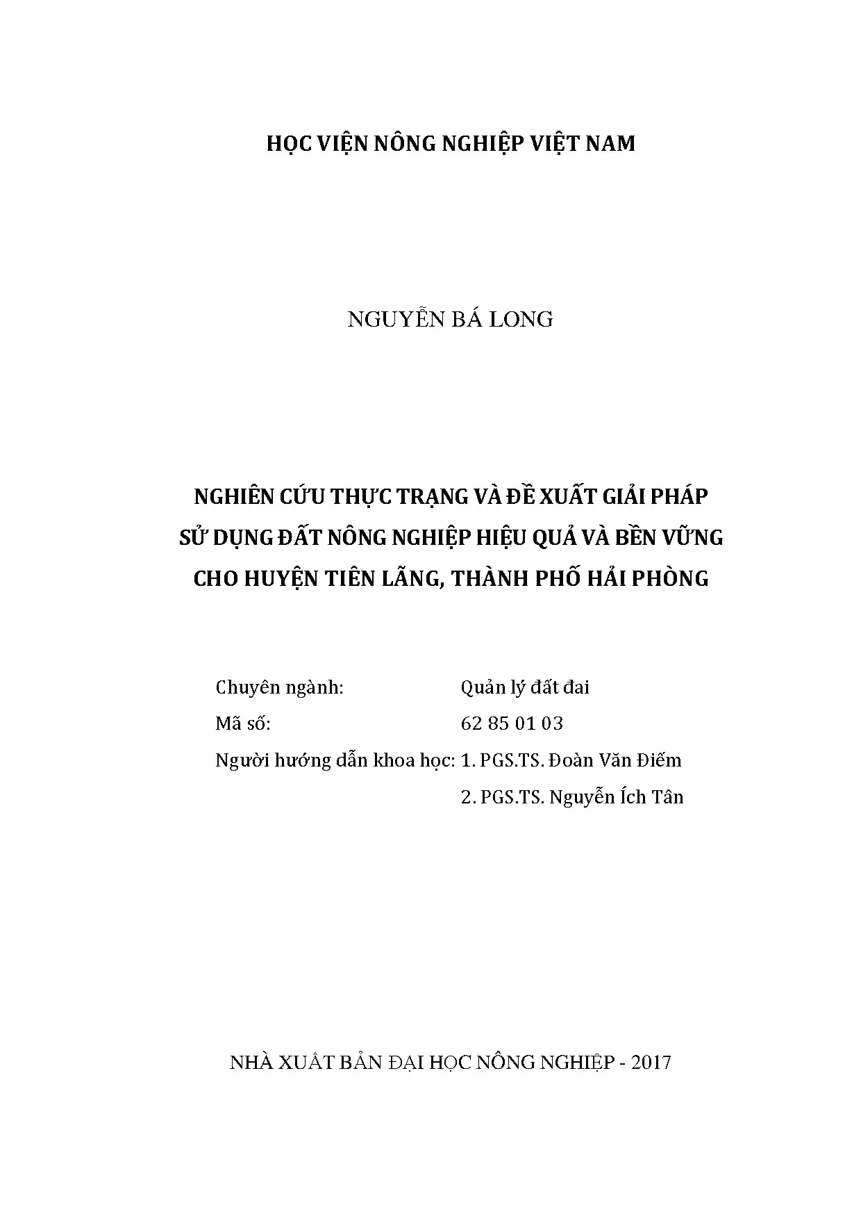 Sử dụng đất nông nghiệp hiệu quả, bền vững huyện Tiên Lãng