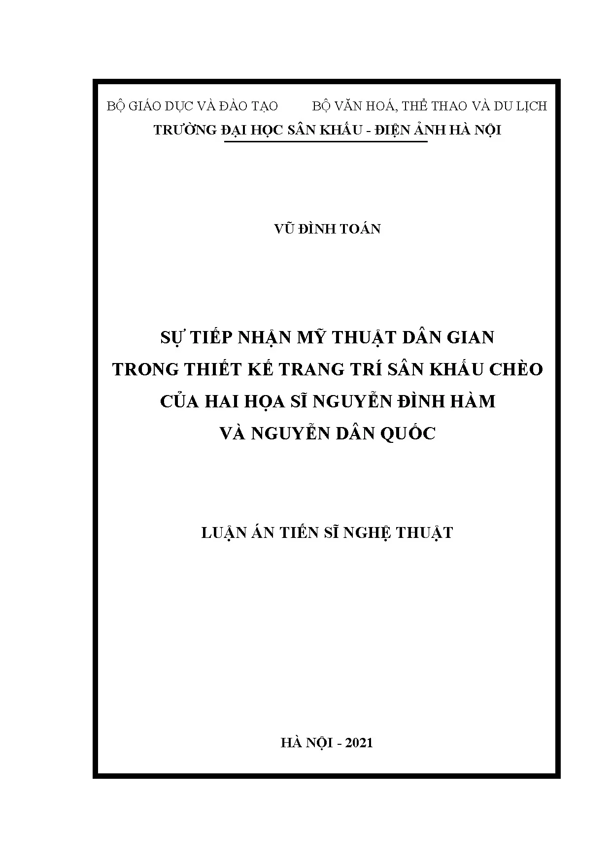 Luận án tiến sĩ sự tiếp nhận mỹ thuật dân gian trong thiết k