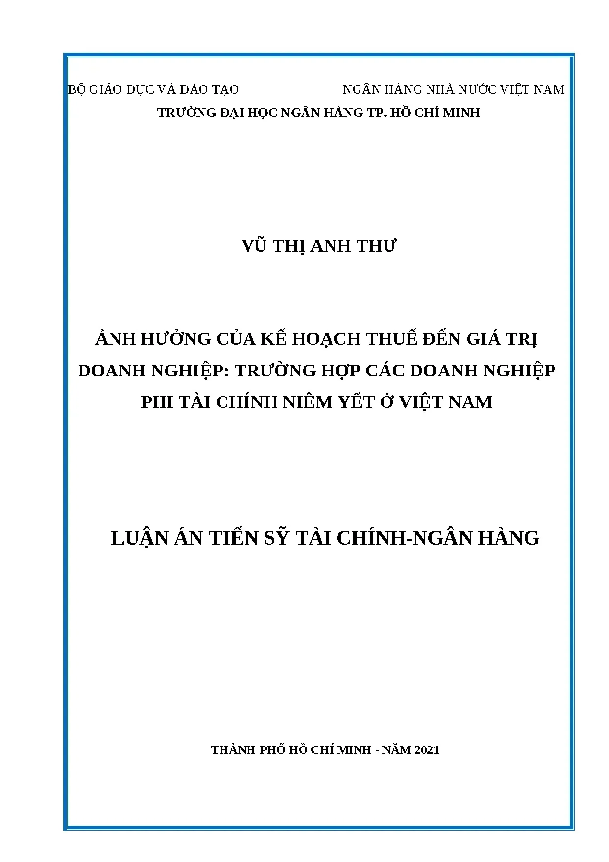 Ảnh hưởng kế hoạch thuế đến giá trị doanh nghiệp Việt Nam