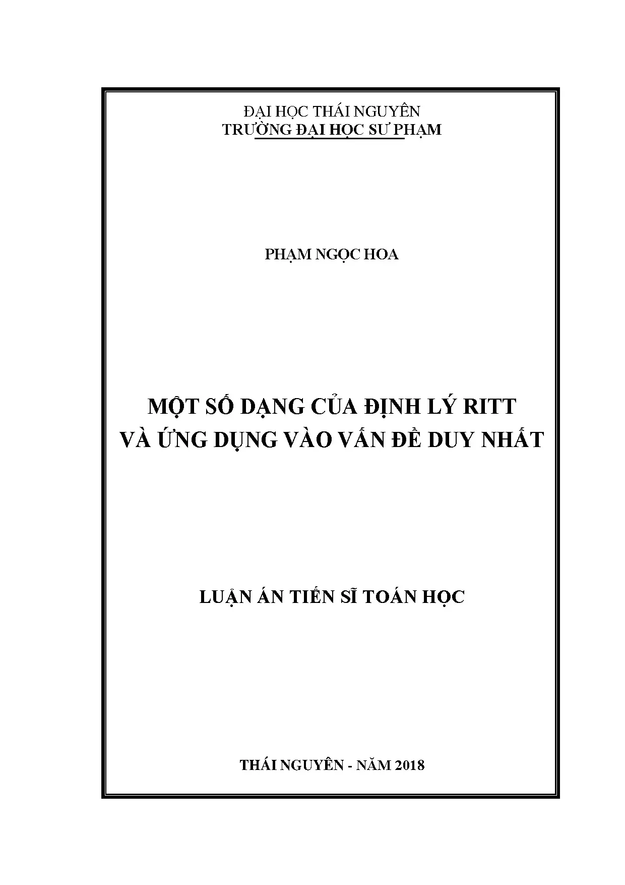 Định lý Ritt và ứng dụng vào vấn đề duy nhất