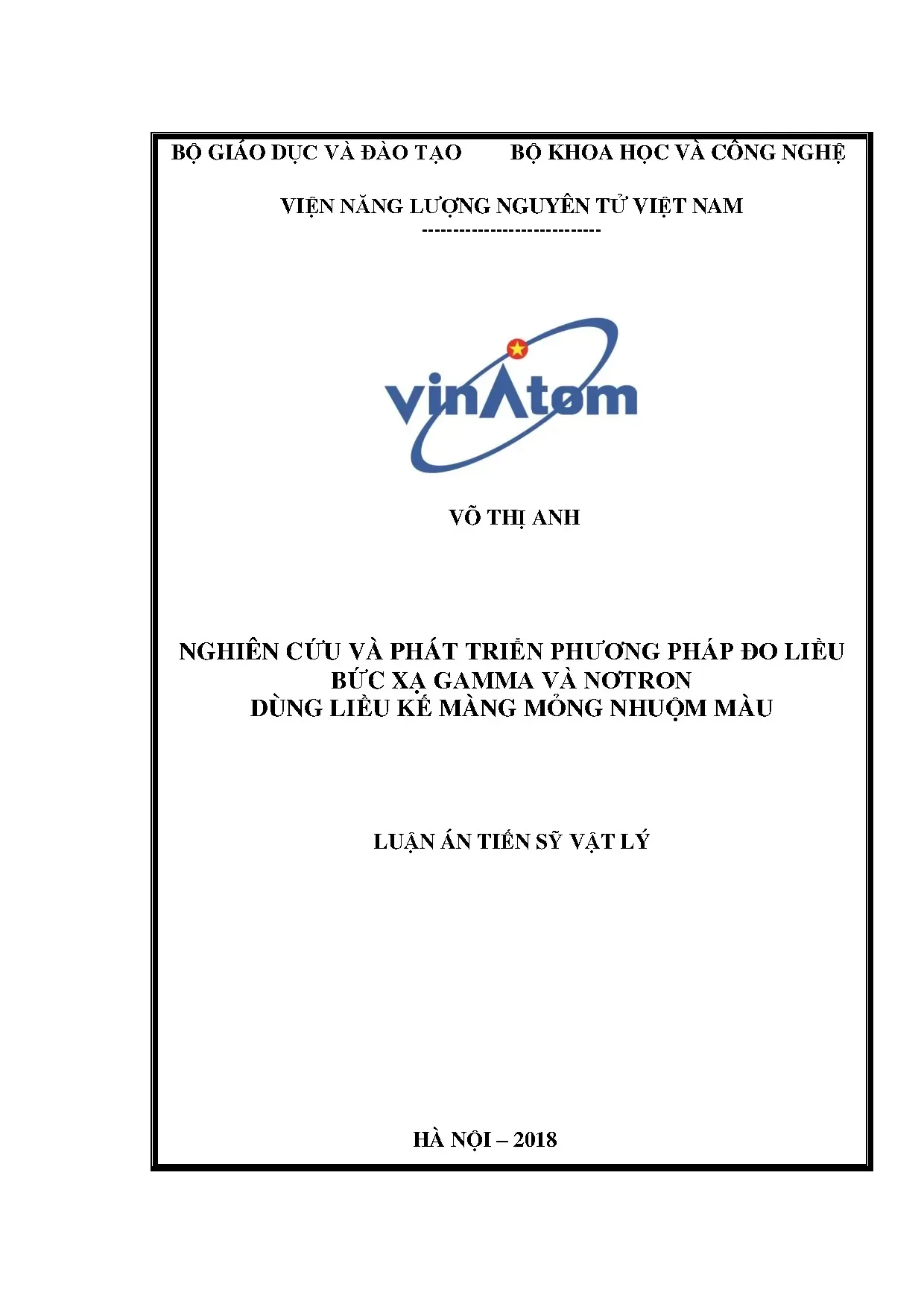 Nghiên cứu và phát triên phương pháp đo liều bức xạ gamma và