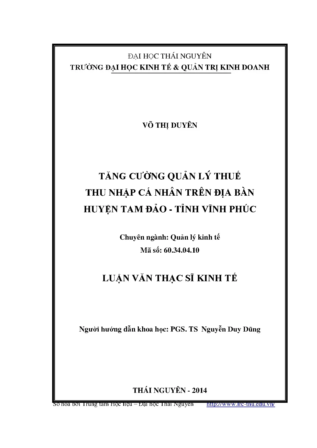 Tăng cường quản lý thuế thu nhập cá nhân trên địa bàn huyện