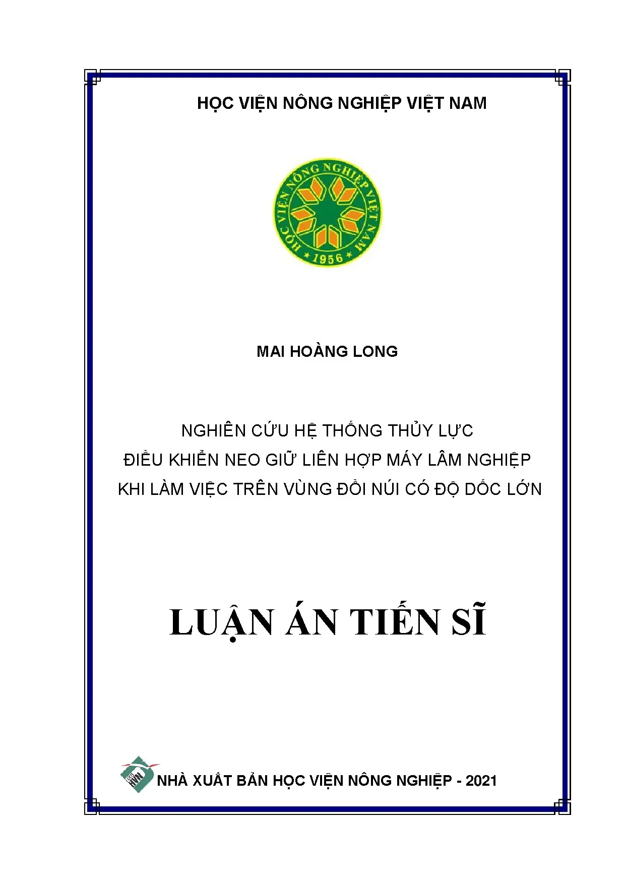Luận án nghiên cứu hệ thống thủy lực điều khiển neo giữ liên