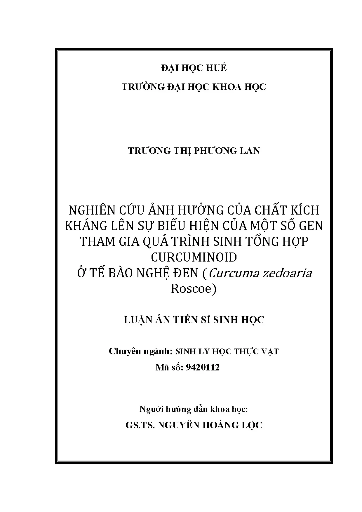 Nghiên cứu ảnh hưởng của chất kích kháng lên sự biểu hiện củ