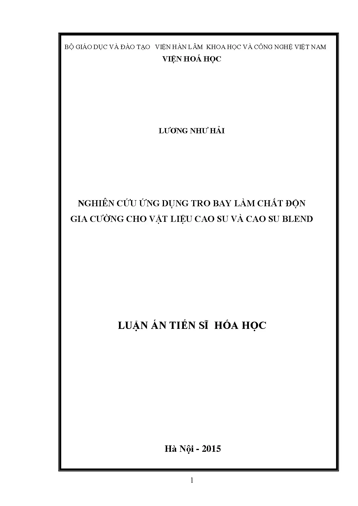 Nghiên cứu ứng dụng tro bay làm chất độn gia cường cho vật l
