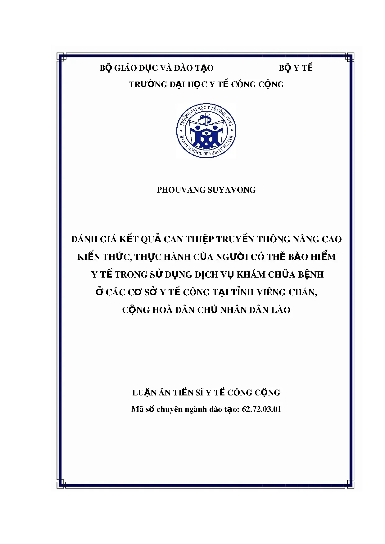 Nâng cao kiến thức BHYT: Nghiên cứu can thiệp tại Lào