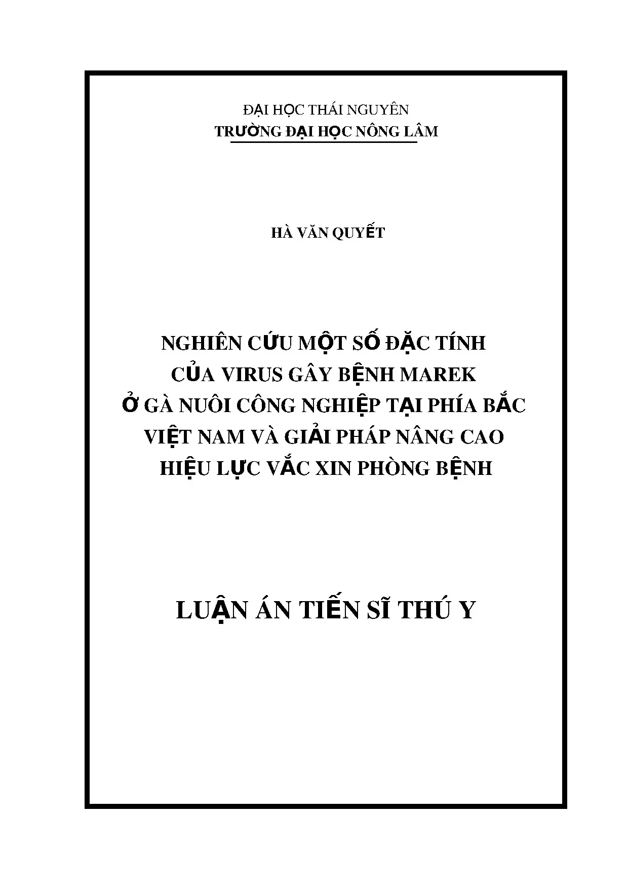 Luận án tiến sĩ thú y nghiên cứu một số đặc tính của virus g