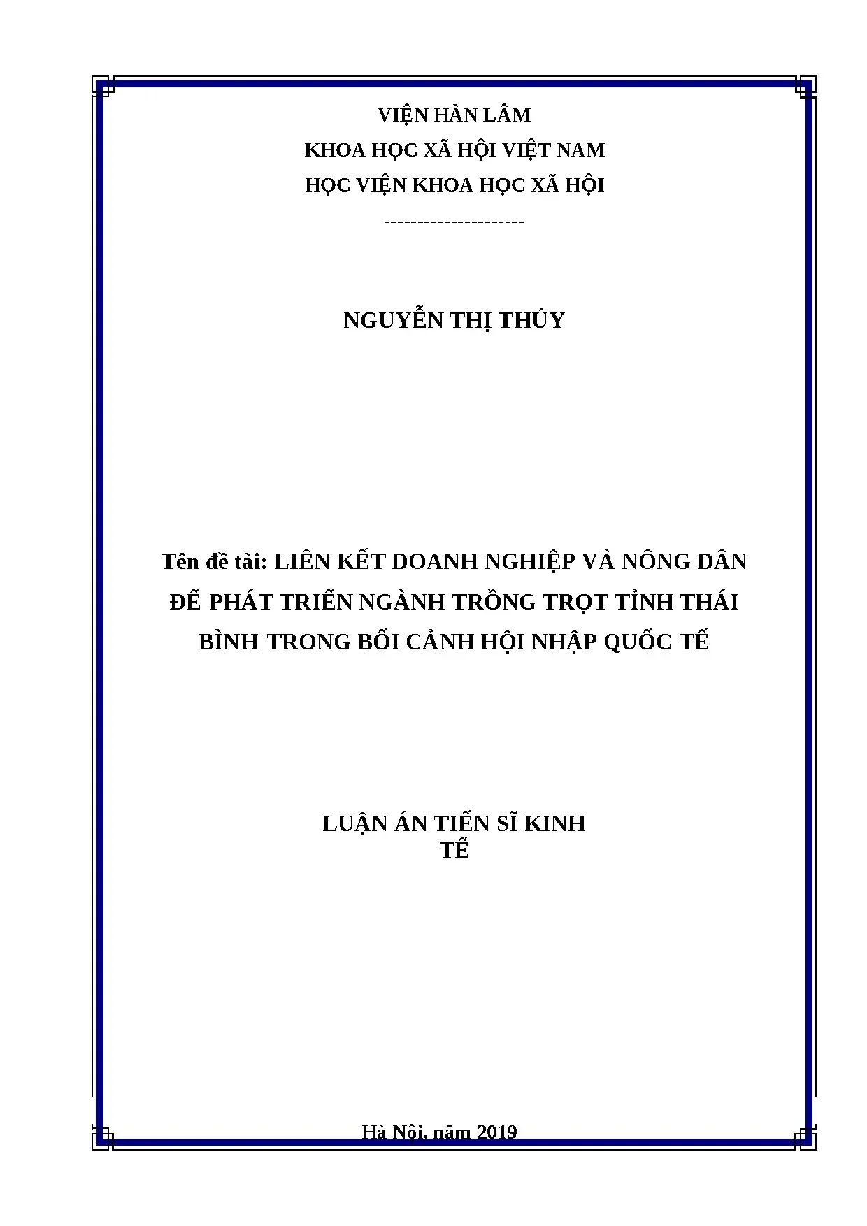 Liên kết Doanh nghiệp & Nông dân Phát triển Nông nghiệp Thái Bình