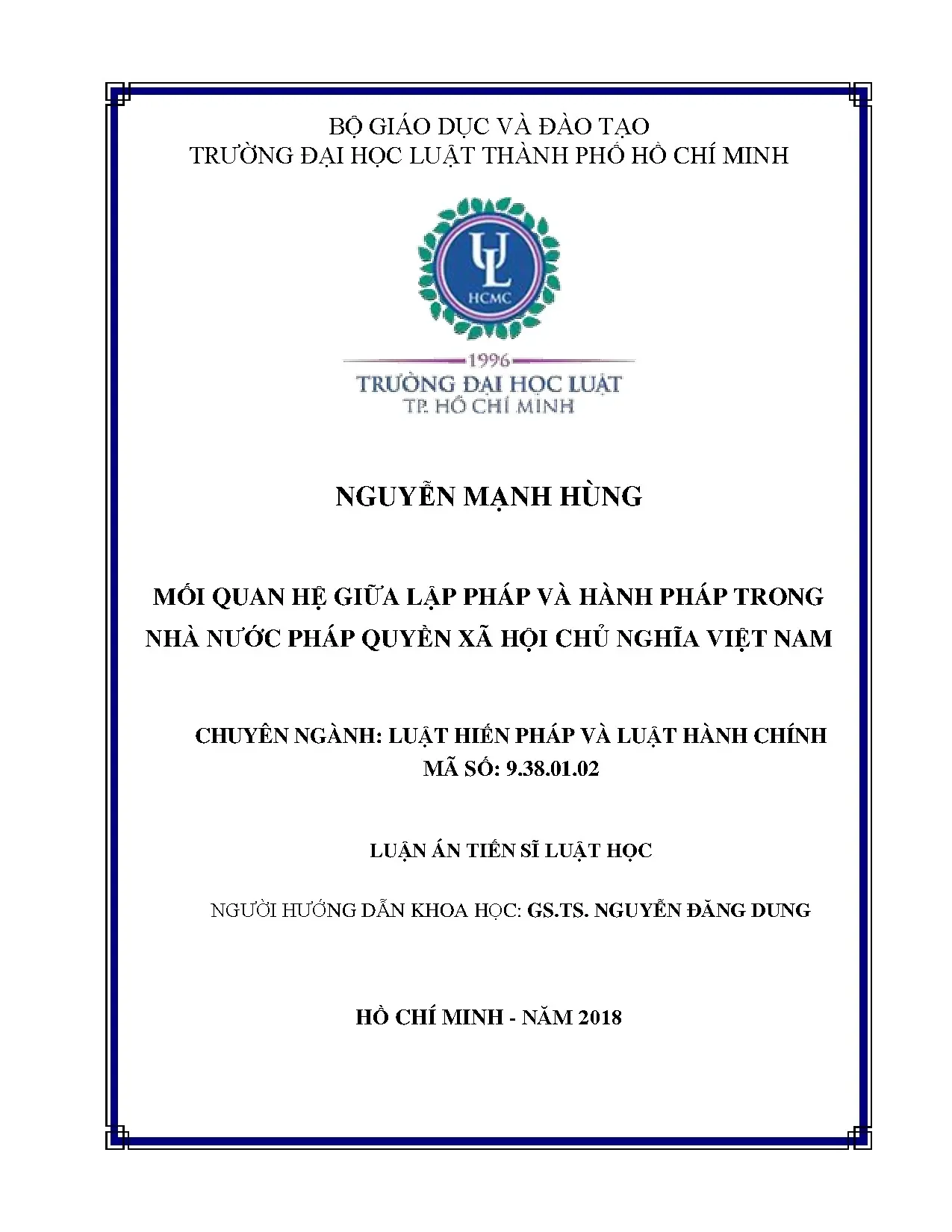 Tóm tắt luận án tiến sĩ luật học mối quan hệ giữa lập pháp v