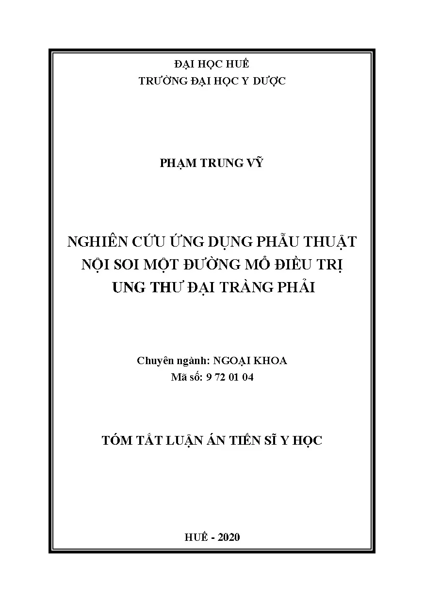 Phẫu thuật nội soi một đường mổ ung thư đại tràng phải