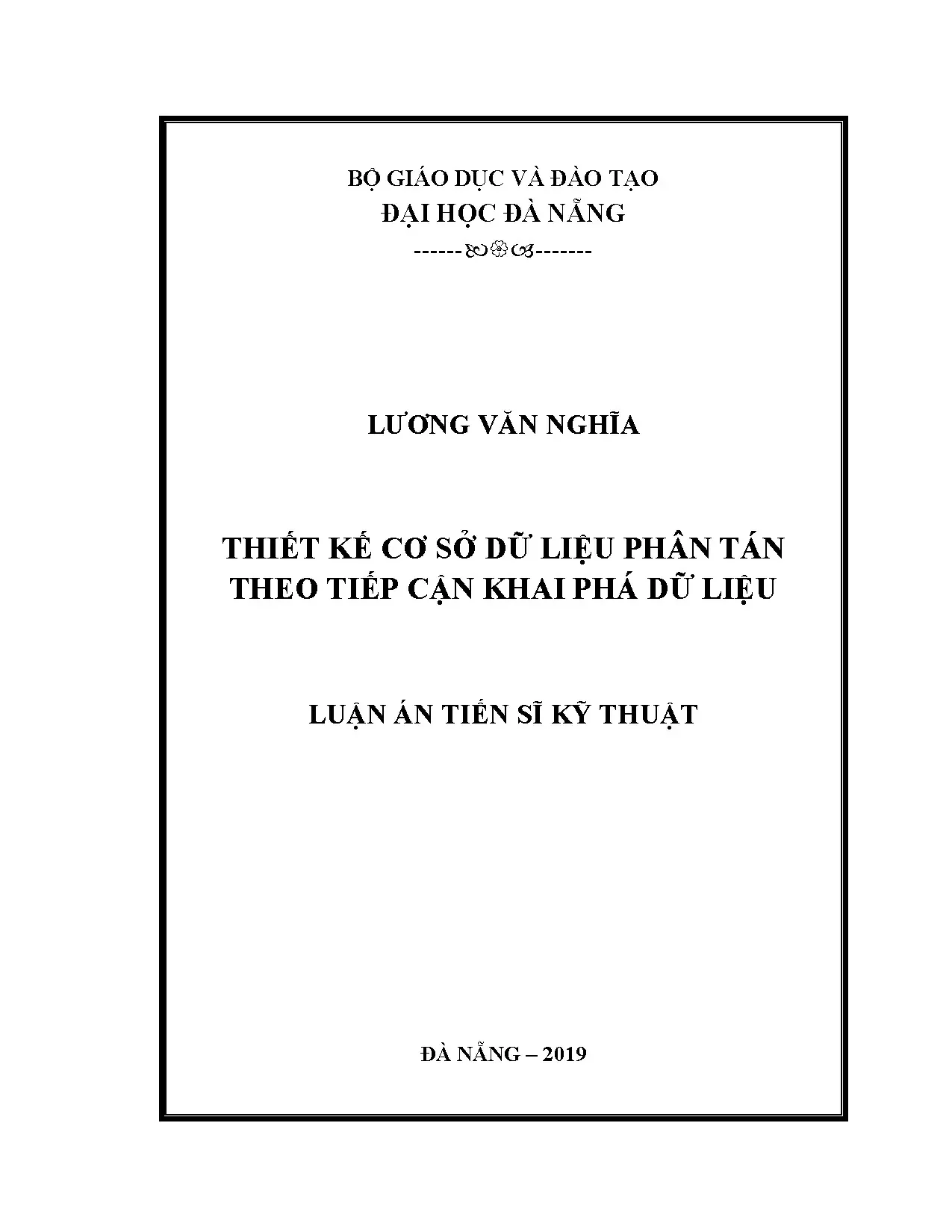Thiết kế cơ sở dữ liệu phân tán theo tiếp cận khai phá dữ li