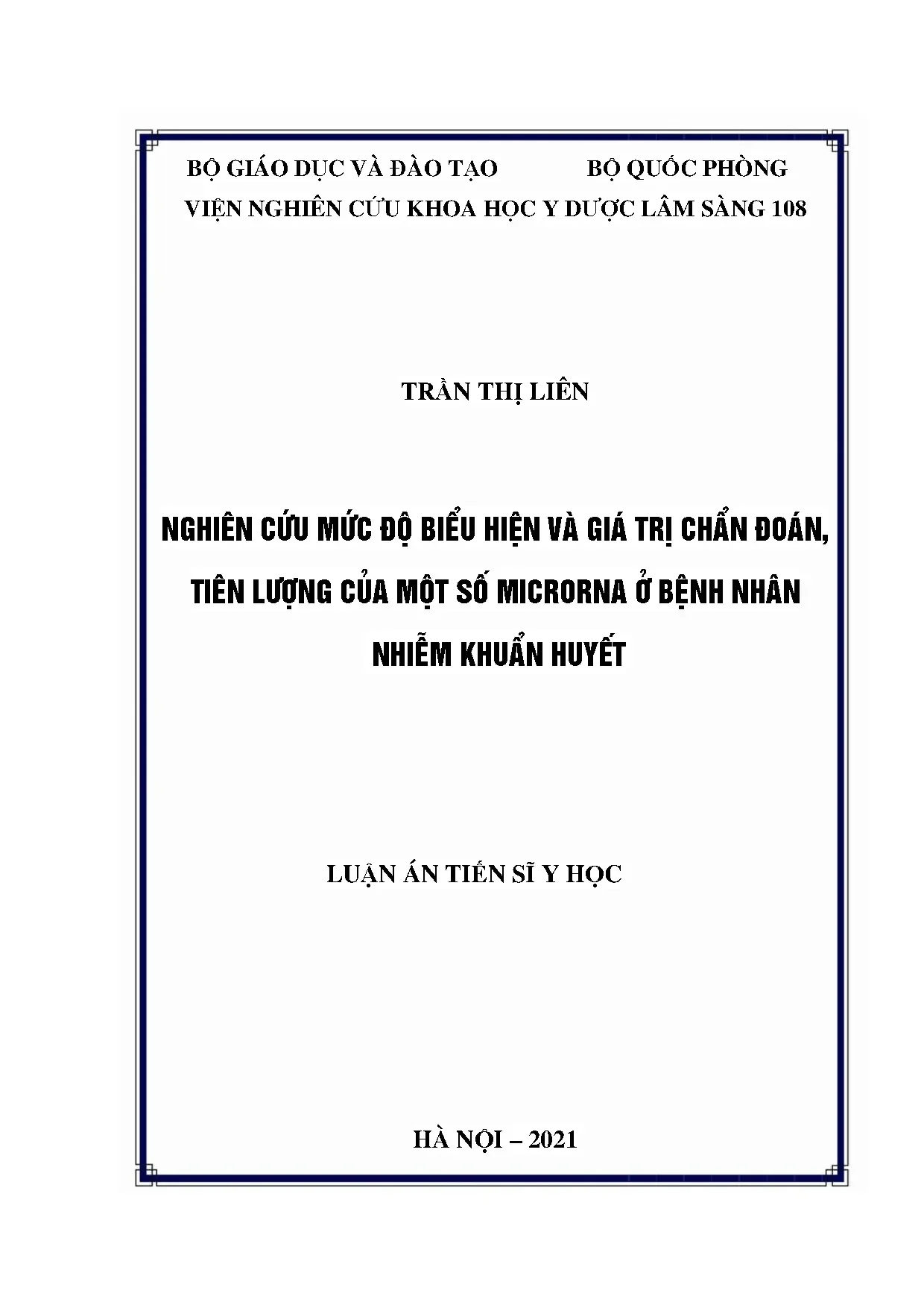 Luận án tiến sĩ nghiên cứu mức độ biểu hiện và giá trị chẩn