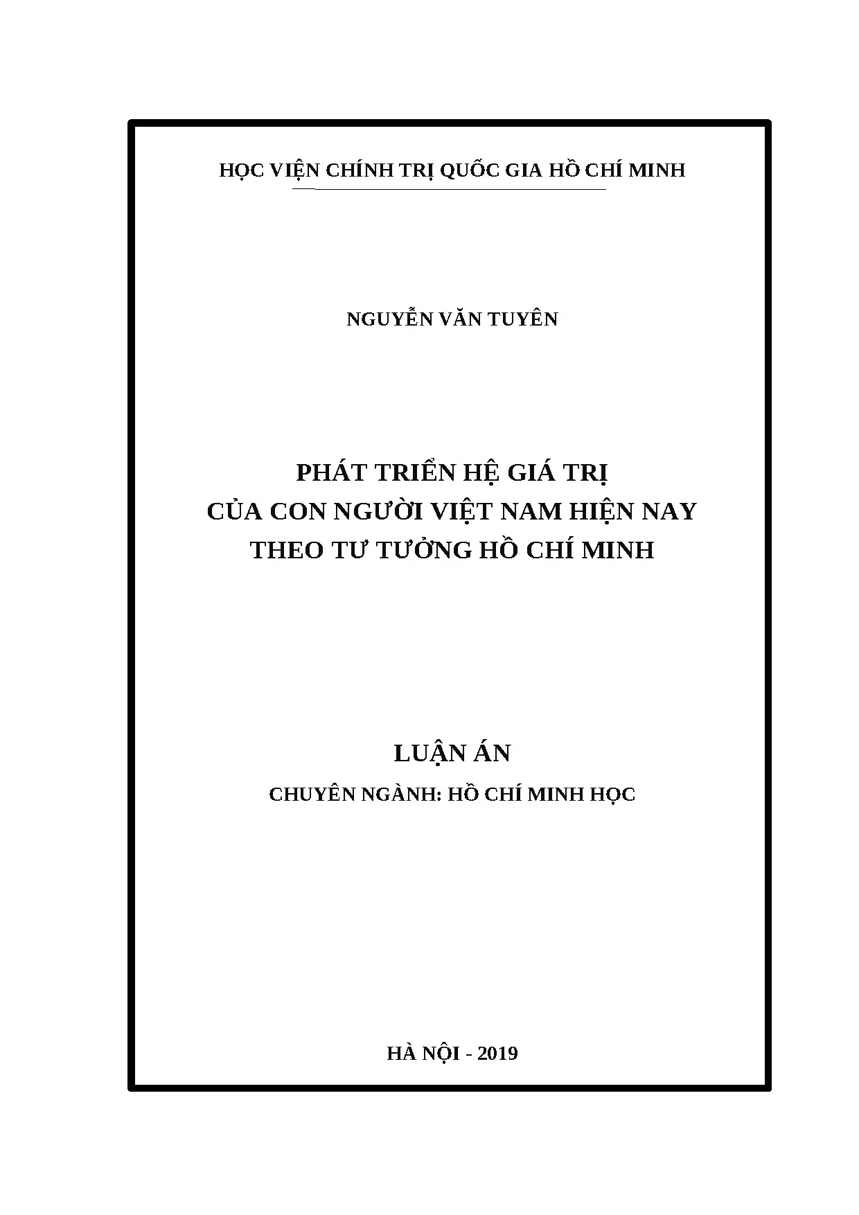 Luận văn luận án phát triển hệ giá trị của con người việt na
