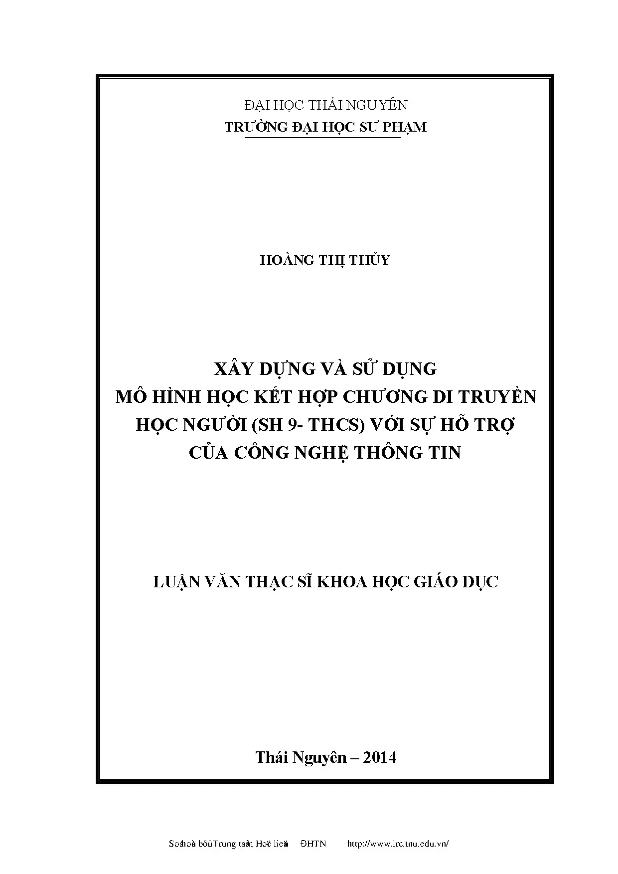 Xây dựng và sử dụng mô hình học kết hợp chương di truyền học