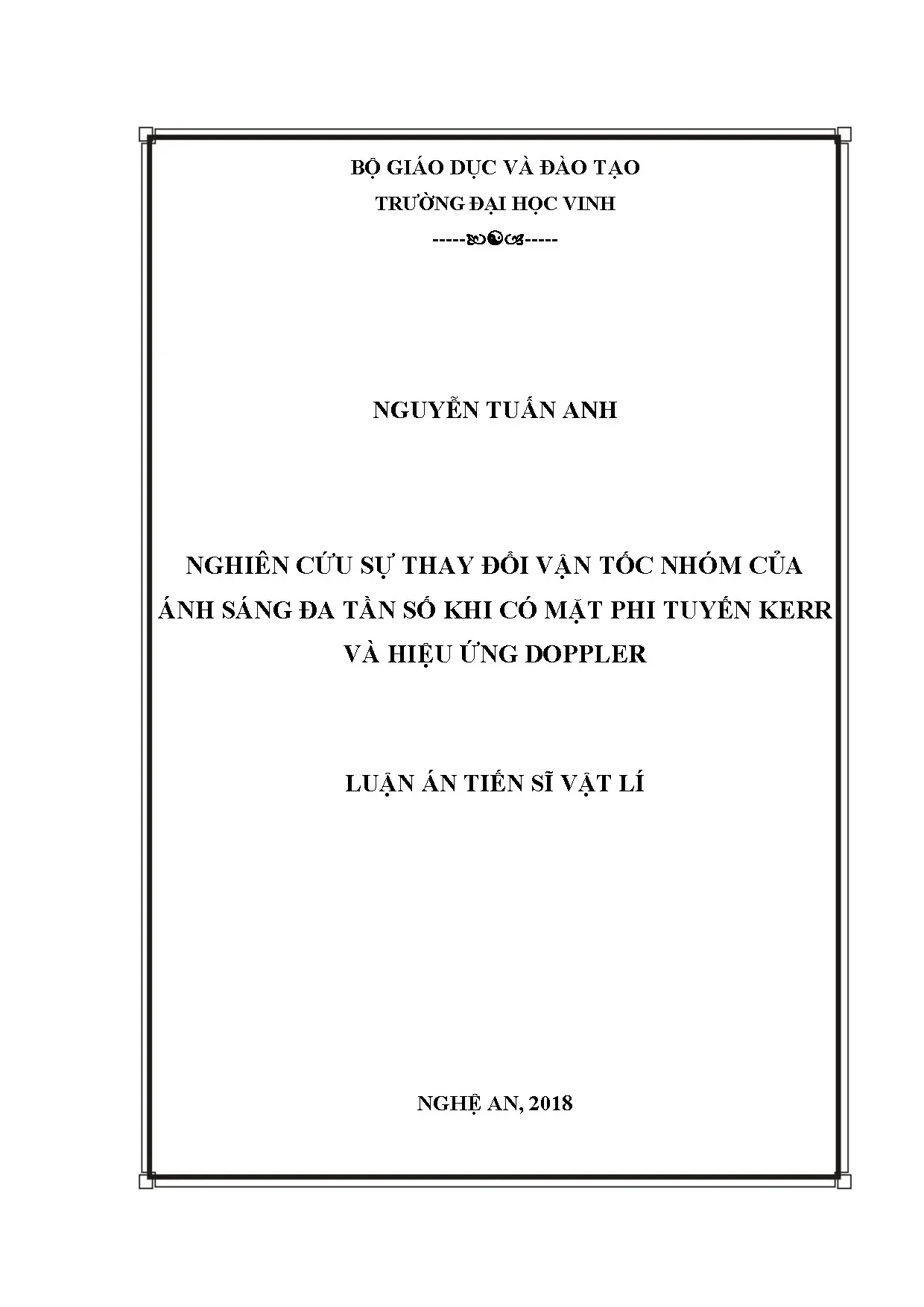 Nghiên cứu sự thay đổi vận tốc nhóm của ánh sáng đa tần số k