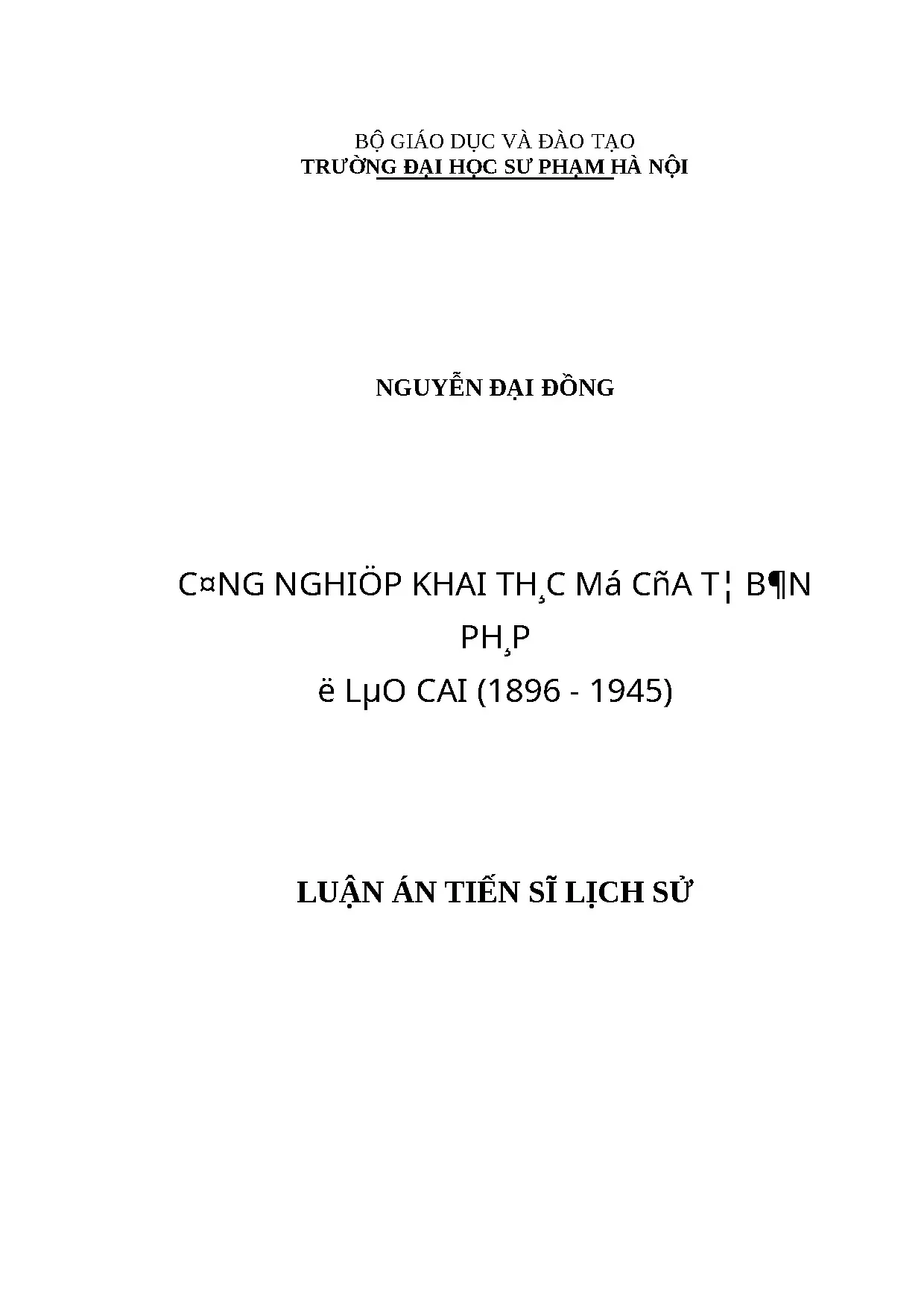 Luận án tiến sĩ công nghiệp khai thác mỏ của tư bản pháp ở l