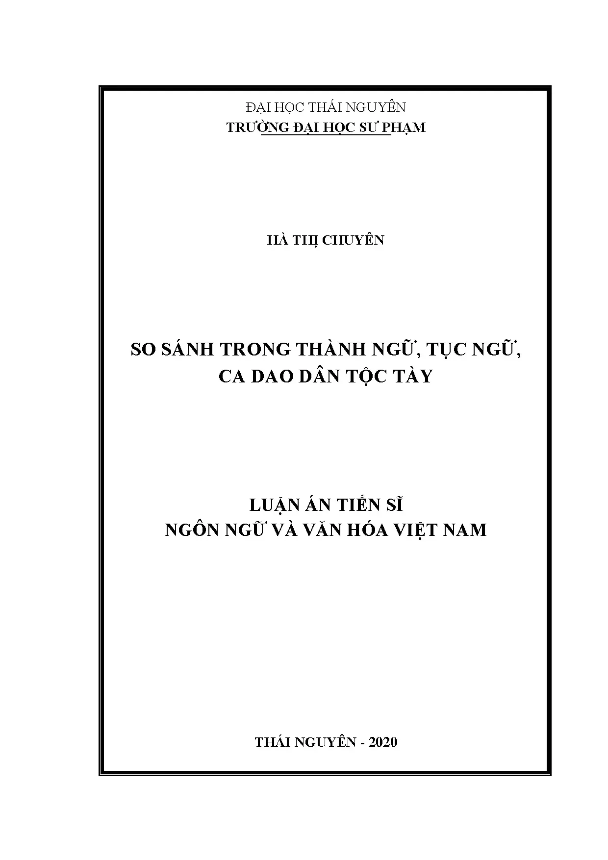 So sánh trong Thành ngữ, Tục ngữ, Ca dao Dân tộc Tày