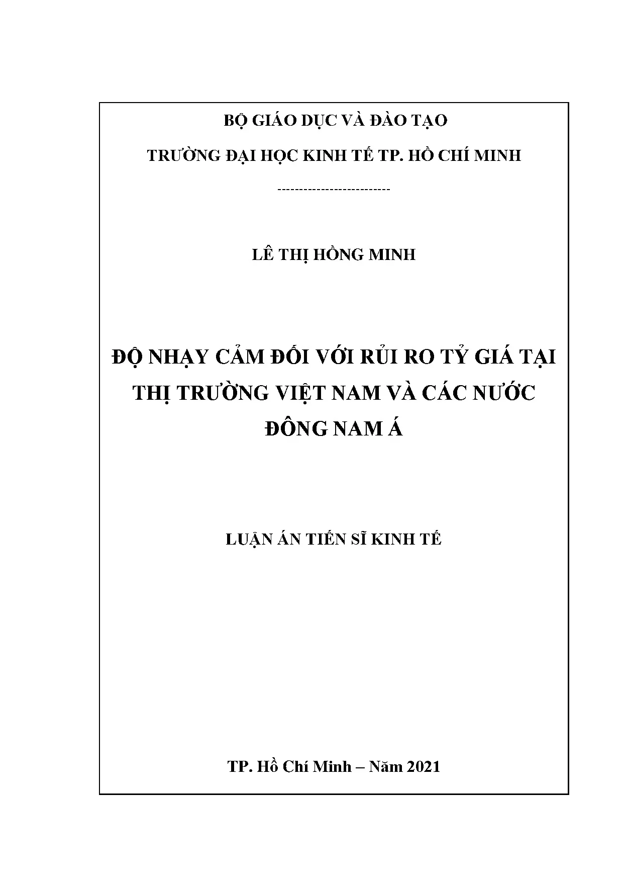 Độ nhạy cảm đối với rủi ro tỷ giá tại thị trường việt nam và