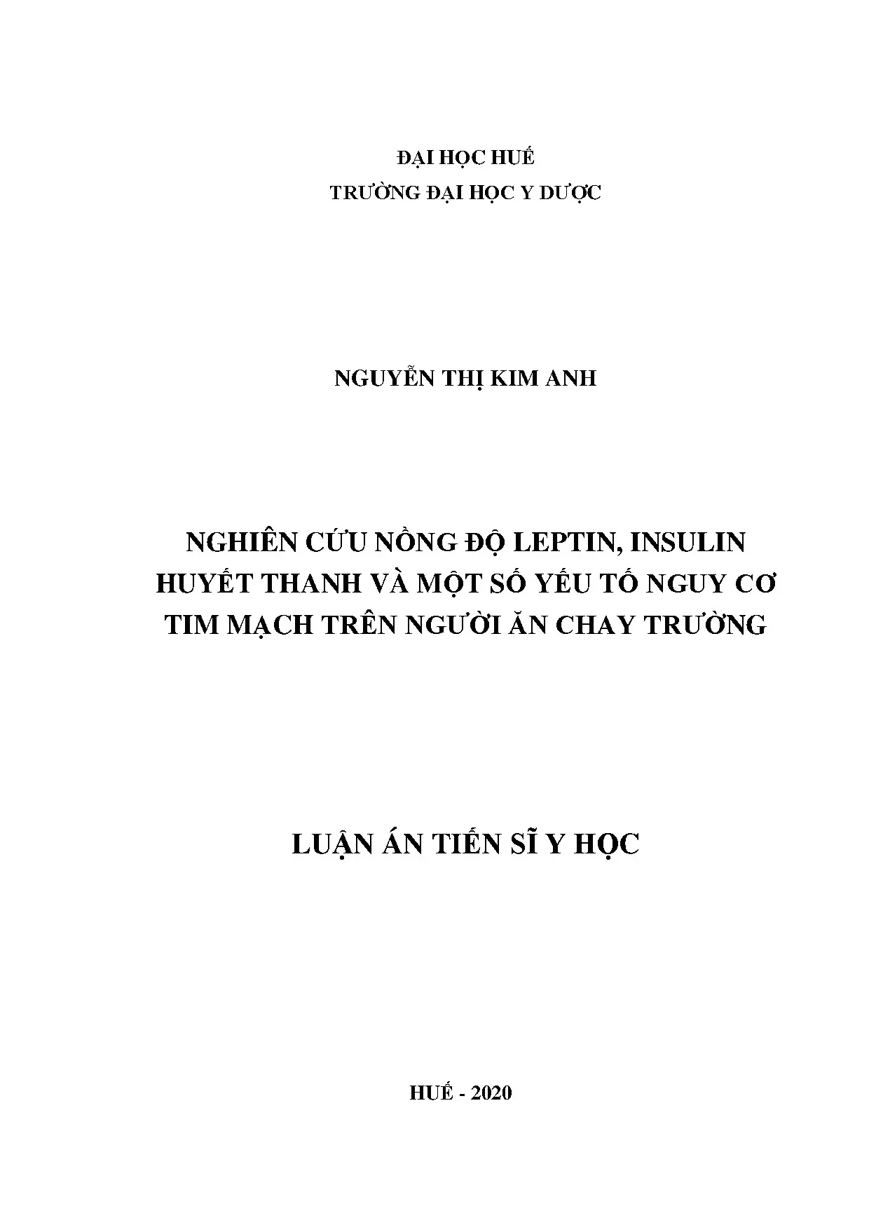 Nghiên cứu nồng độ leptin và insulin huyết thanh trên người